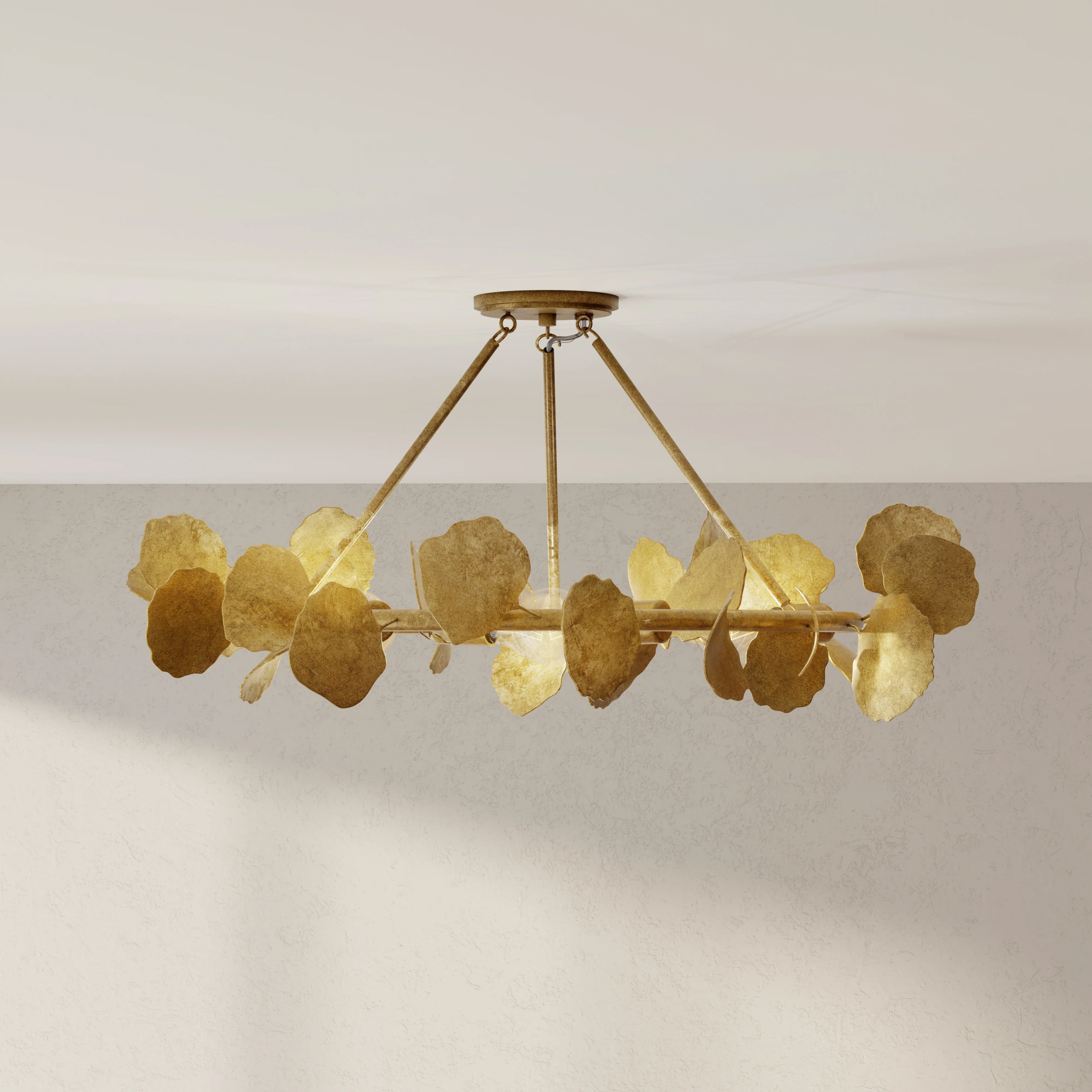 Laurel Collection 28 in. Six-Light Gold Ombre Flush Mount - Image 2