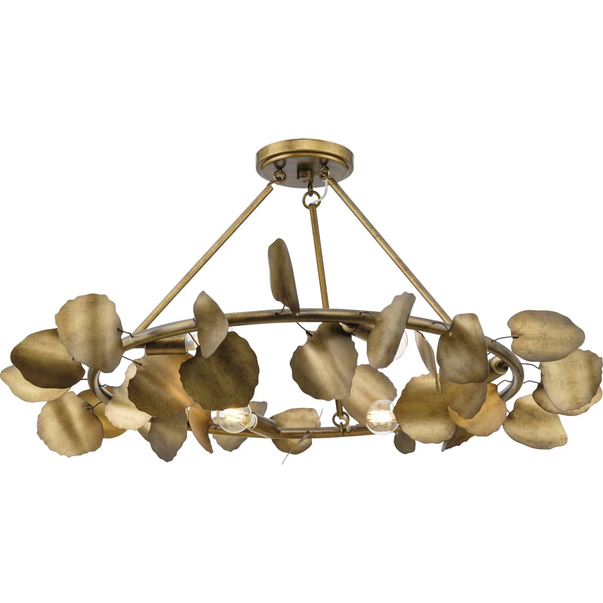 Laurel Collection 28 in. Six-Light Gold Ombre Flush Mount - Image 3