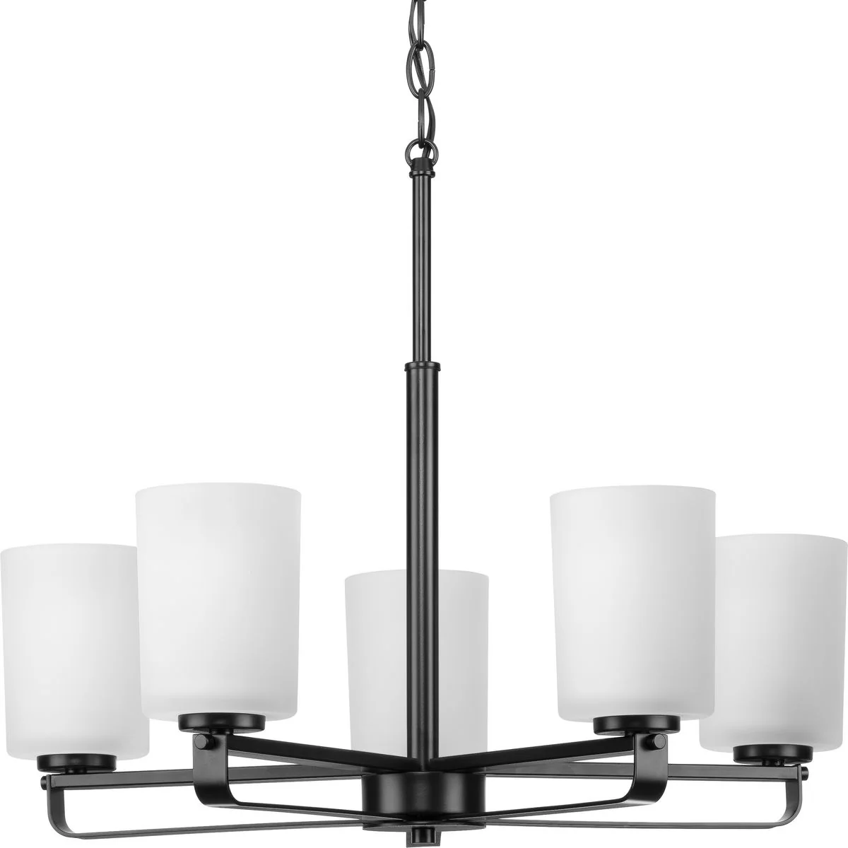 League Collection Five-Light Etched Glass Chandelier Light - Image 2