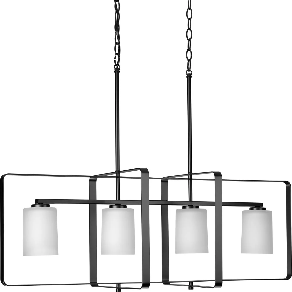 League Collection Four-Light Etched Glass Chandelier Light