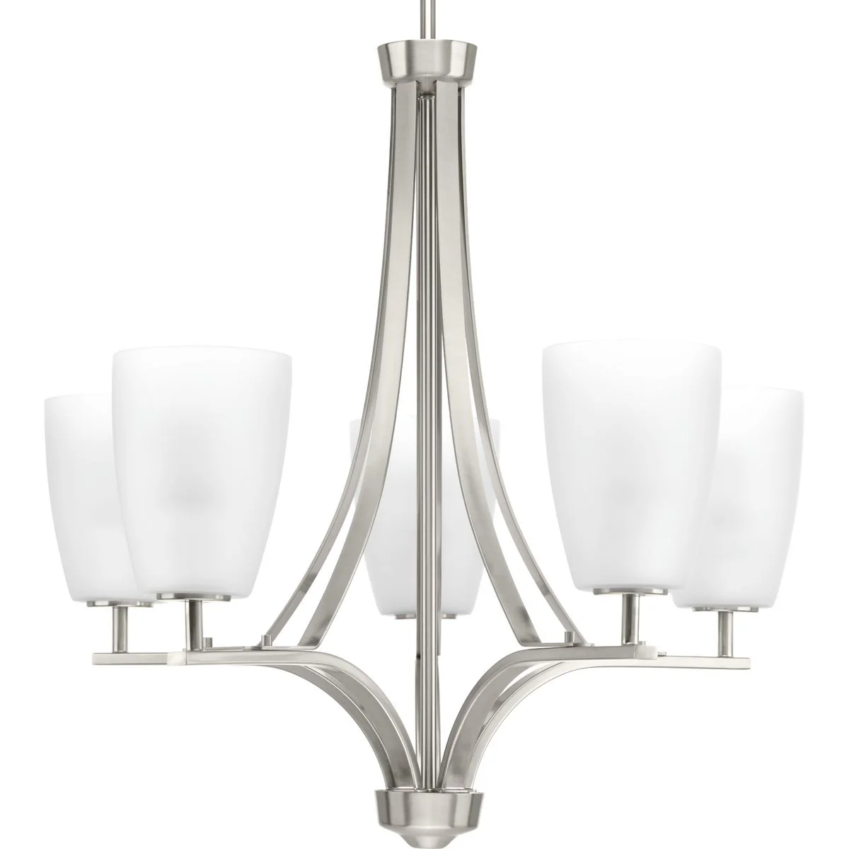 Leap Collection Five-Light Etched Opal Glass Chandelier Light