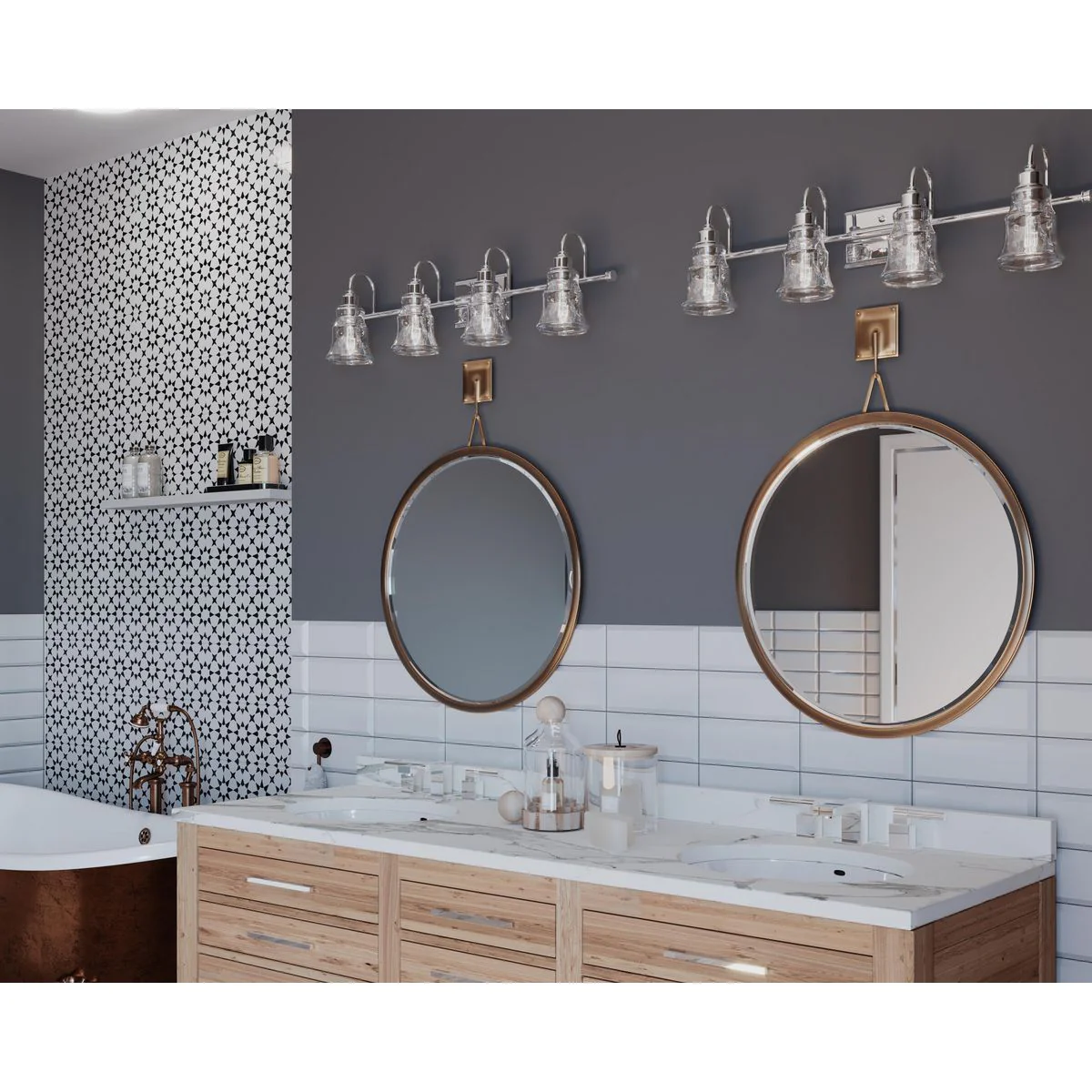 Litchfield Collection Four-Light Clear Glass Bath Vanity Light - Image 2