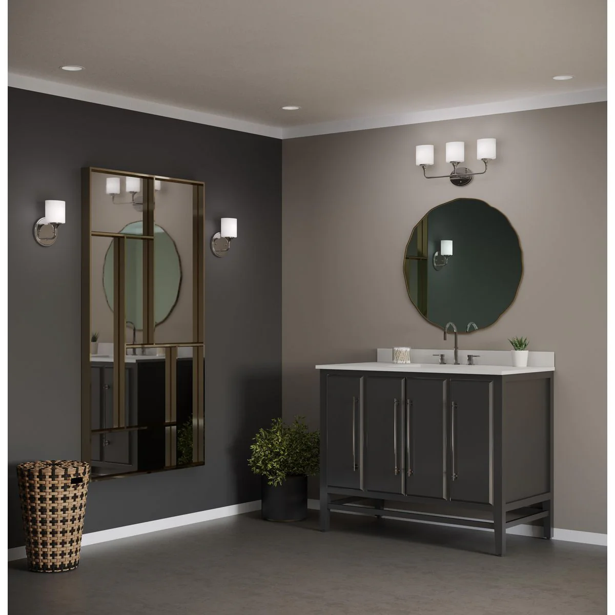 Lynzie Collection Three-Light Etched Opal Glass Bath Vanity Light - Image 8
