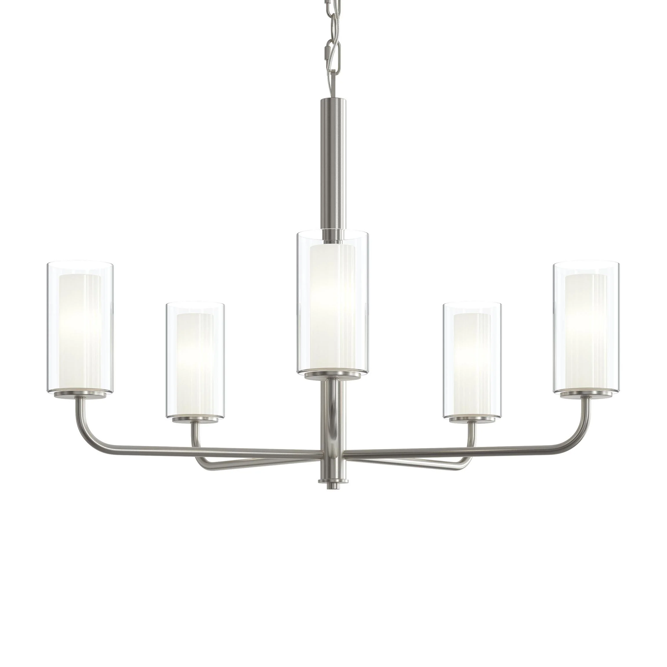 Mack Five-Light Chandelier with Layered Glass Shades - Image 7