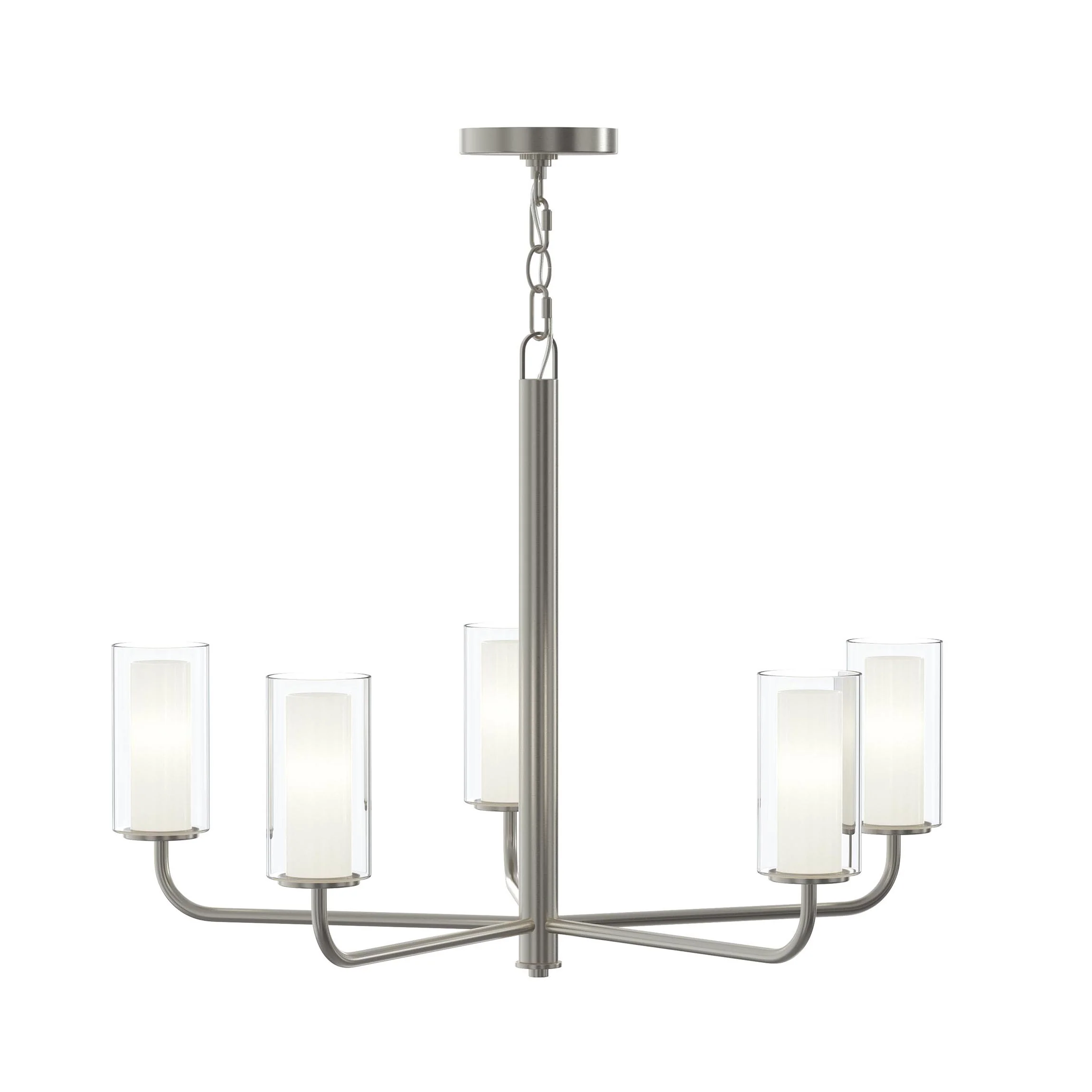 Mack Five-Light Chandelier with Layered Glass Shades - Image 8