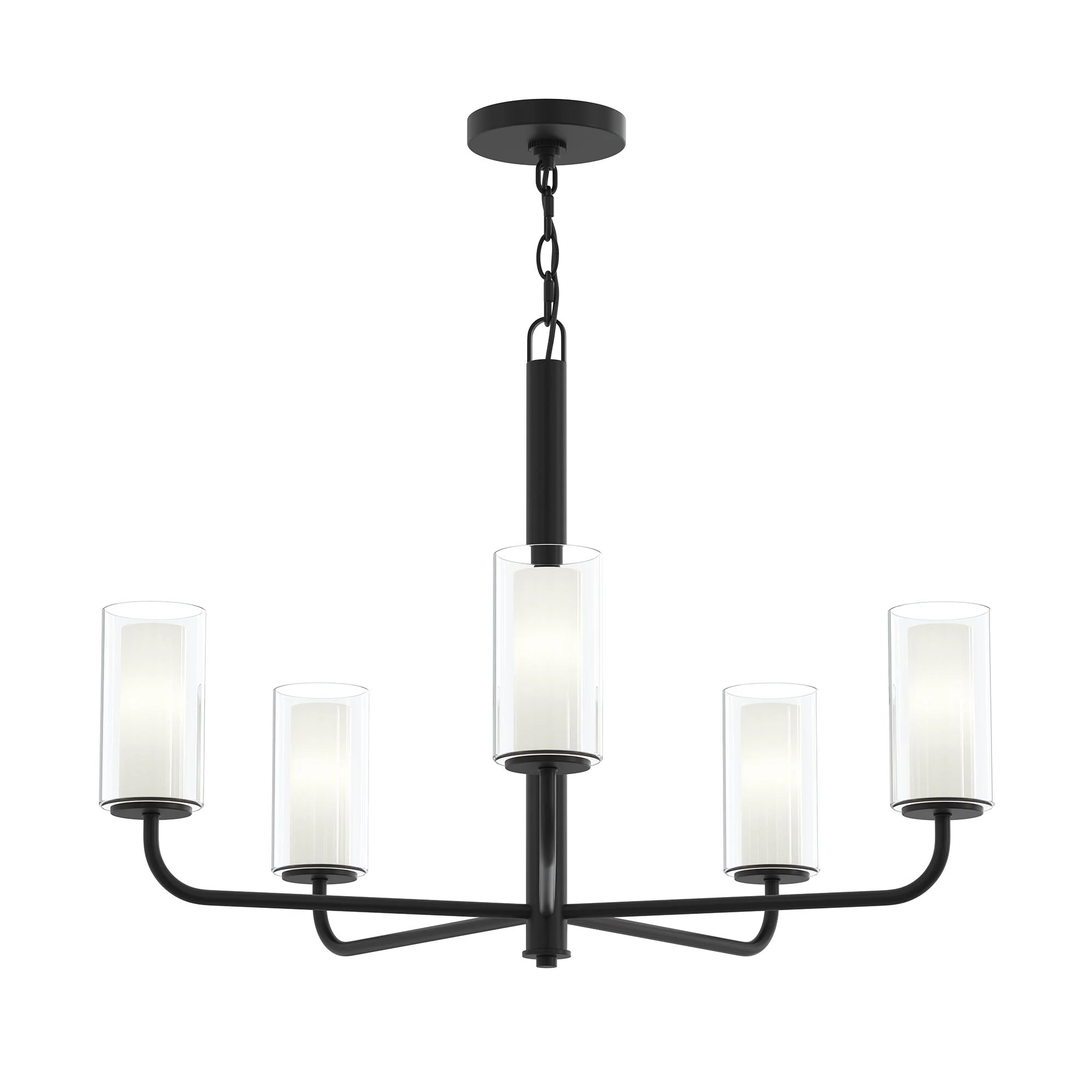 Mack Five-Light Chandelier with Layered Glass Shades - Image 9