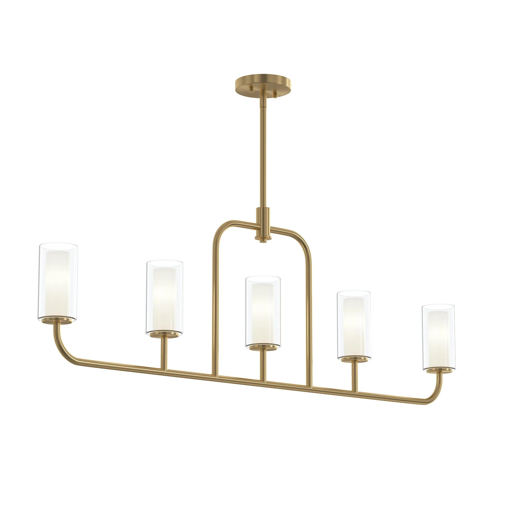 Mack Five-Light Linear Chandelier with Layered Glass Shades - Image 19