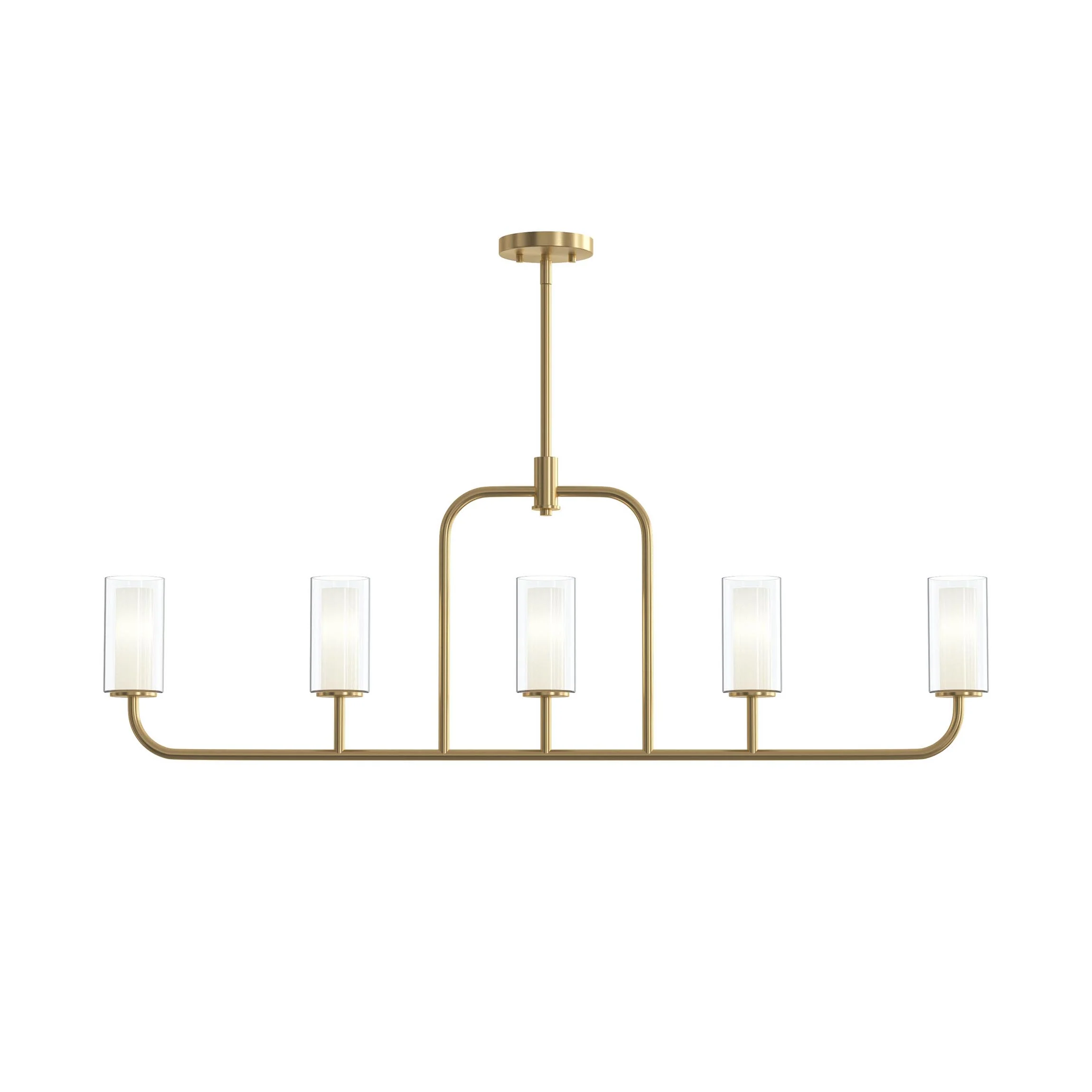 Mack Five-Light Linear Chandelier with Layered Glass Shades - Image 21