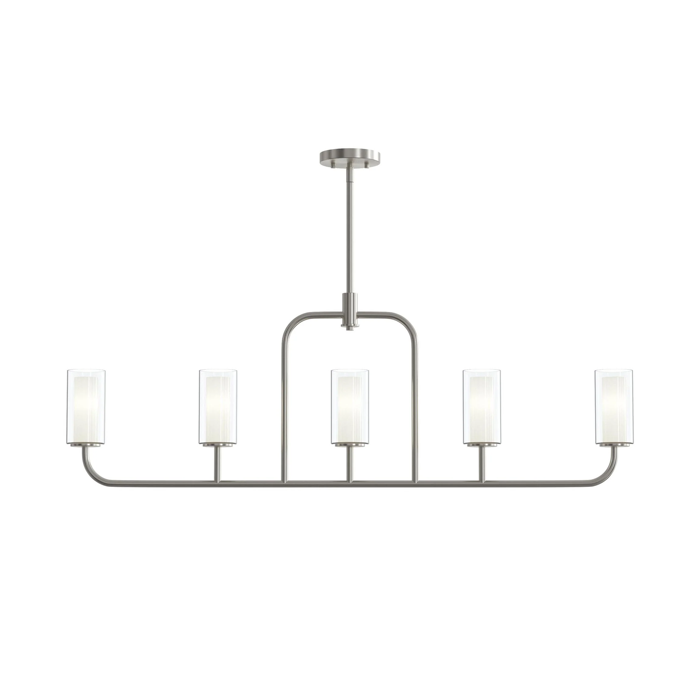 Mack Five-Light Linear Chandelier with Layered Glass Shades - Image 3