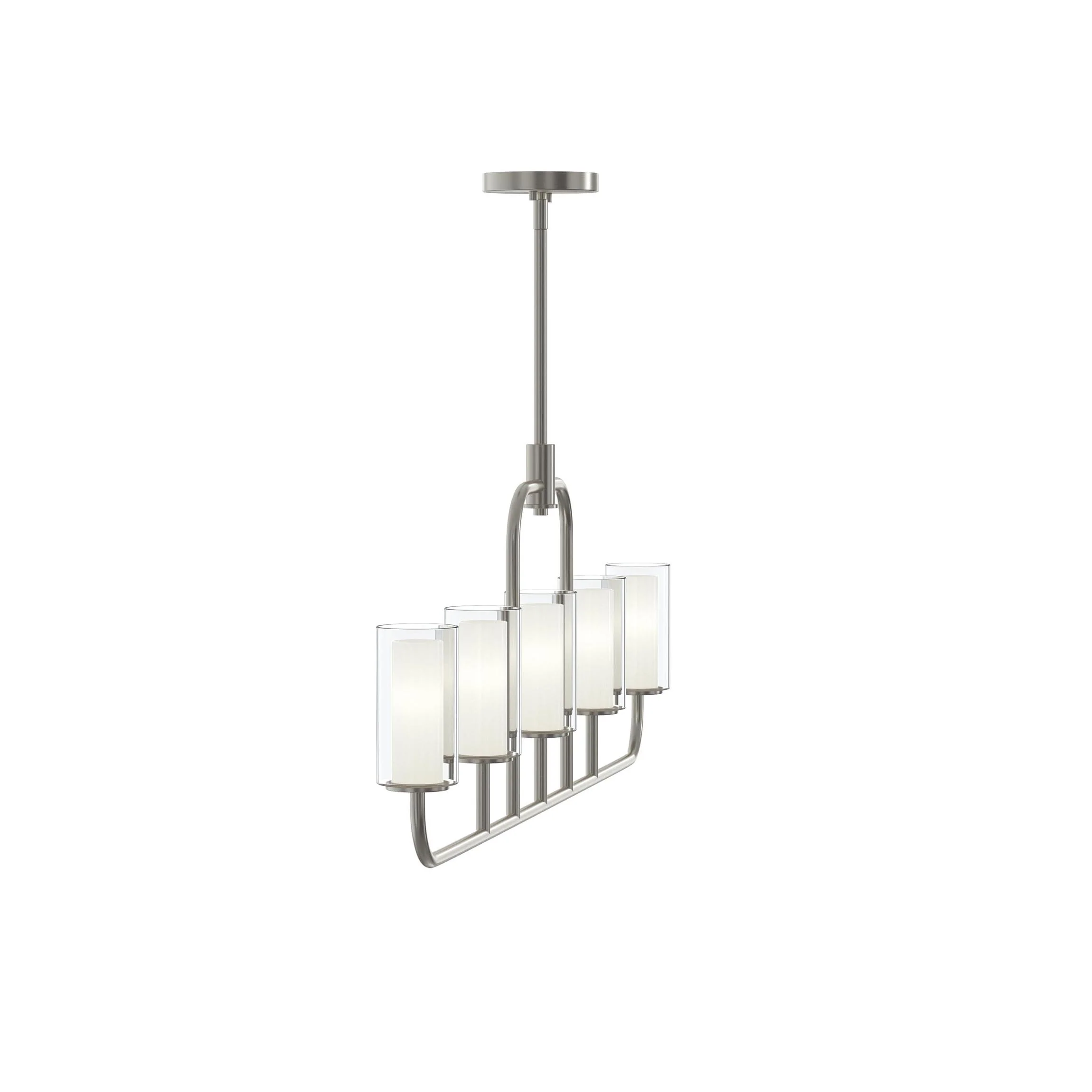 Mack Five-Light Linear Chandelier with Layered Glass Shades - Image 9