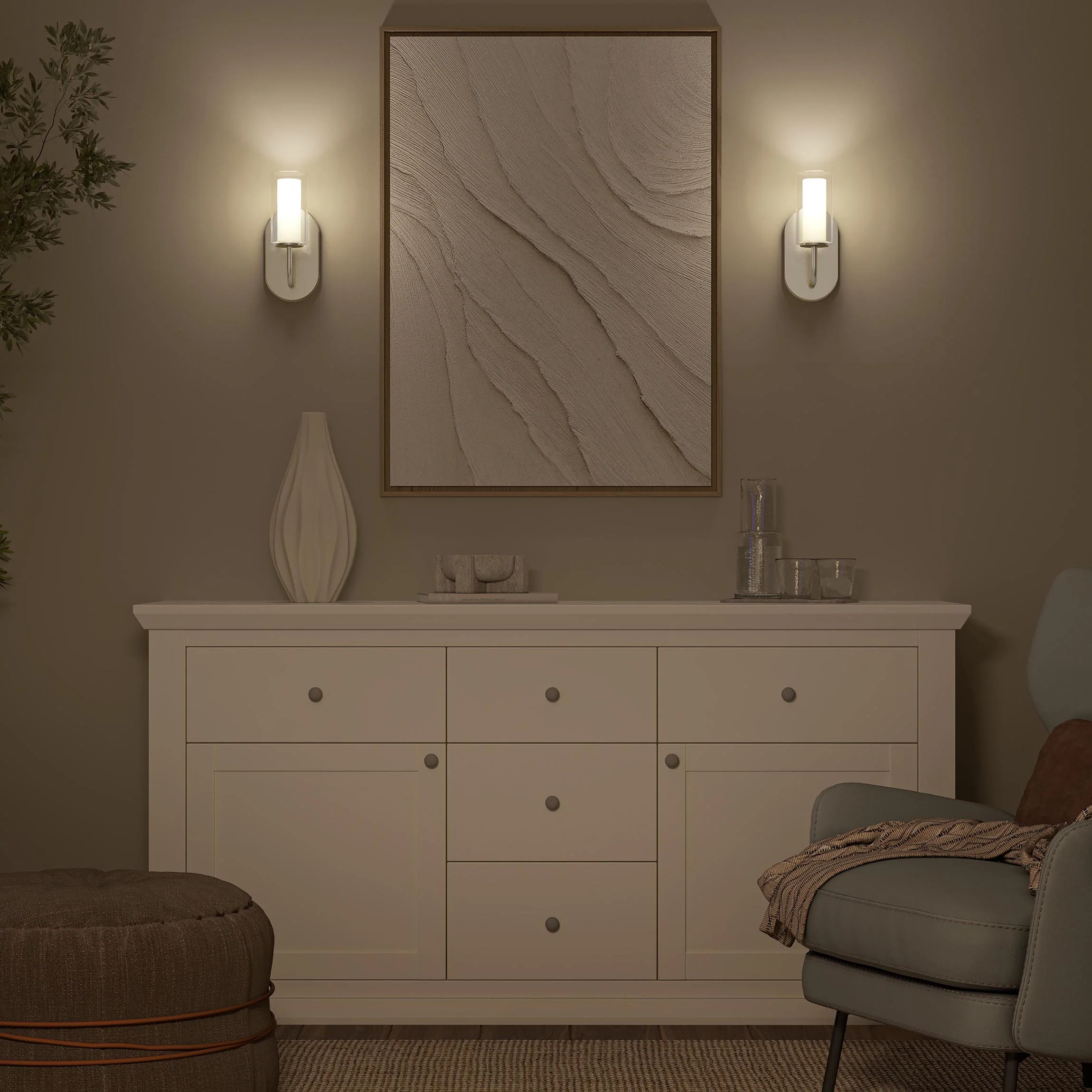 Mack One-Light Wall Sconce with Layered Glass Shade - Image 15