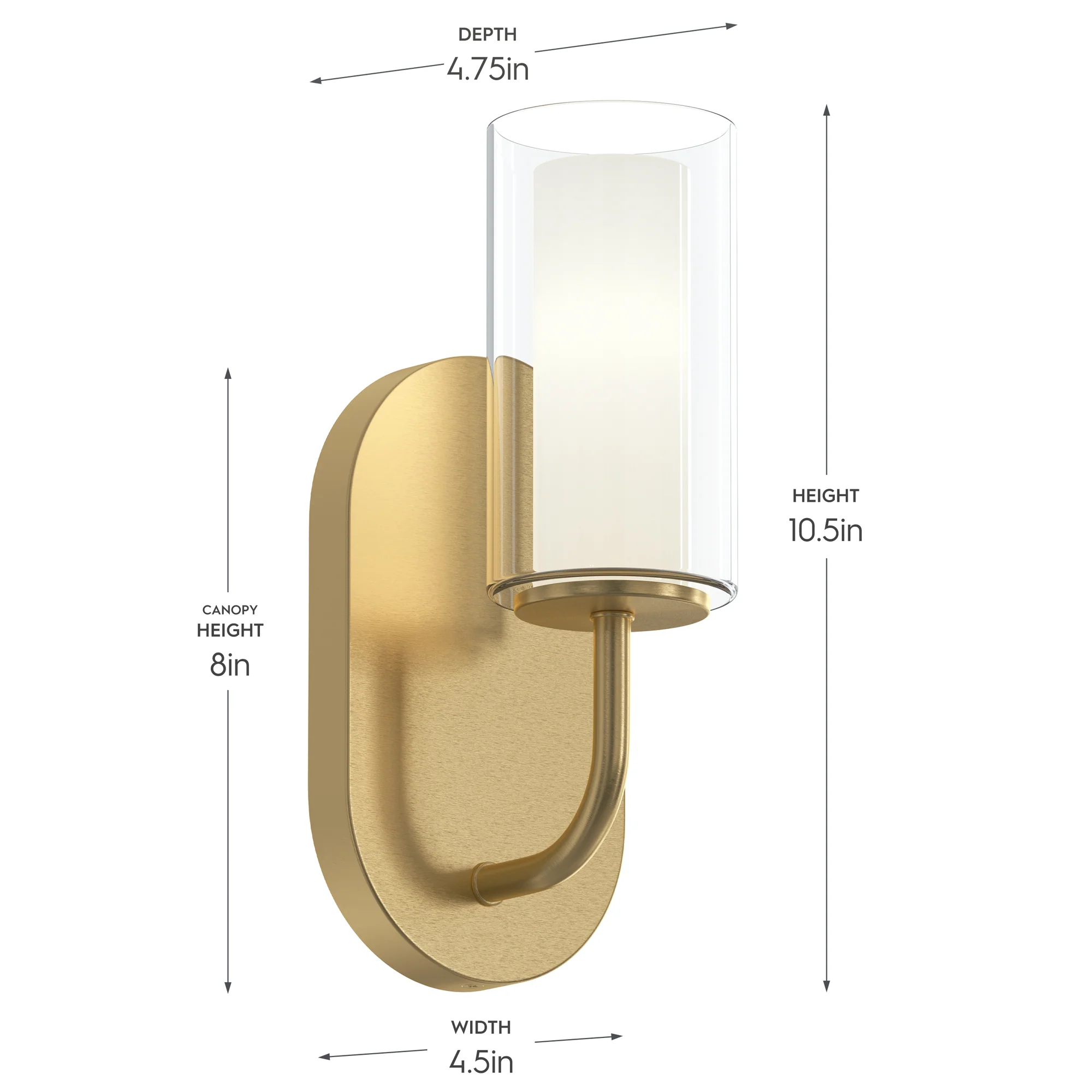 Mack One-Light Wall Sconce with Layered Glass Shade - Image 22