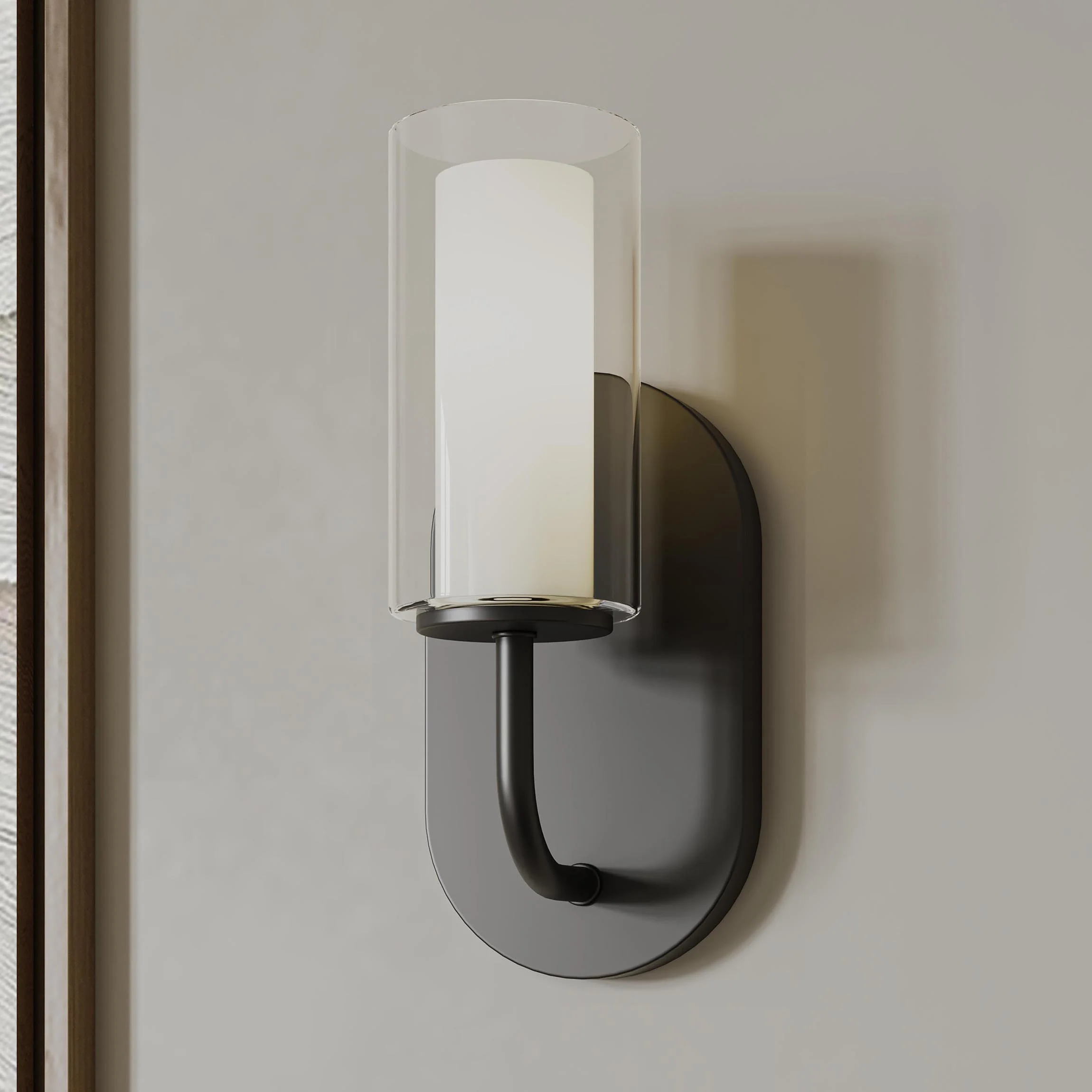 Mack One-Light Wall Sconce with Layered Glass Shade - Image 3