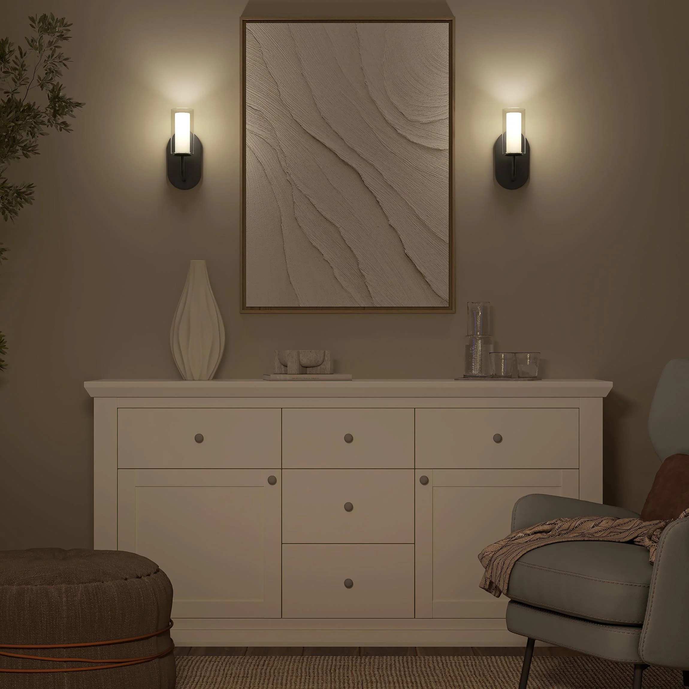 Mack One-Light Wall Sconce with Layered Glass Shade - Image 6