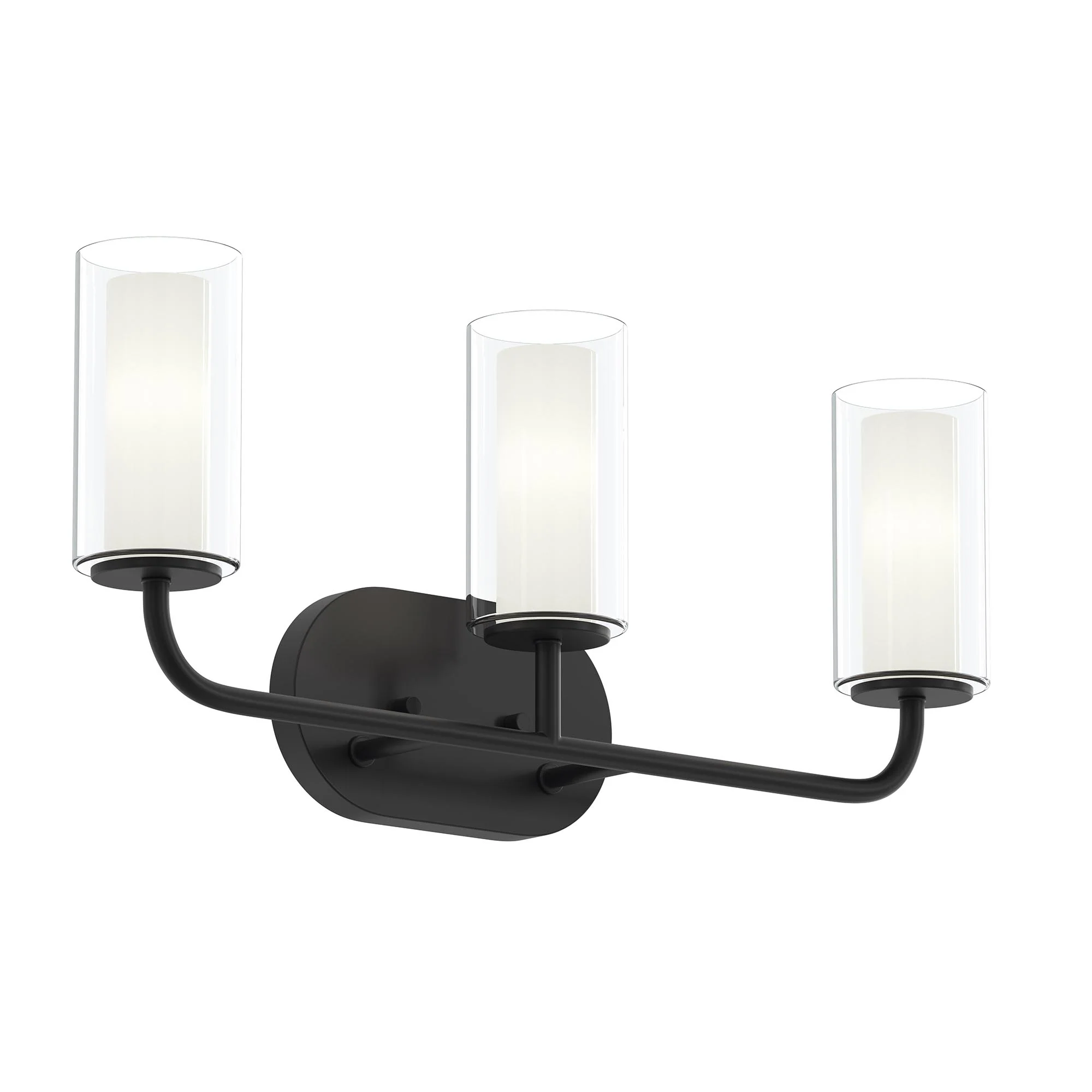 Mack Three-Light Vanity Light with Layered Glass Shades