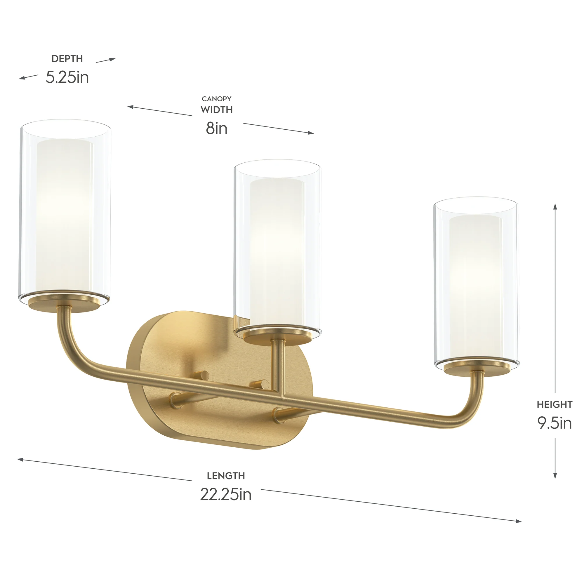 Mack Three-Light Vanity Light with Layered Glass Shades - Image 15