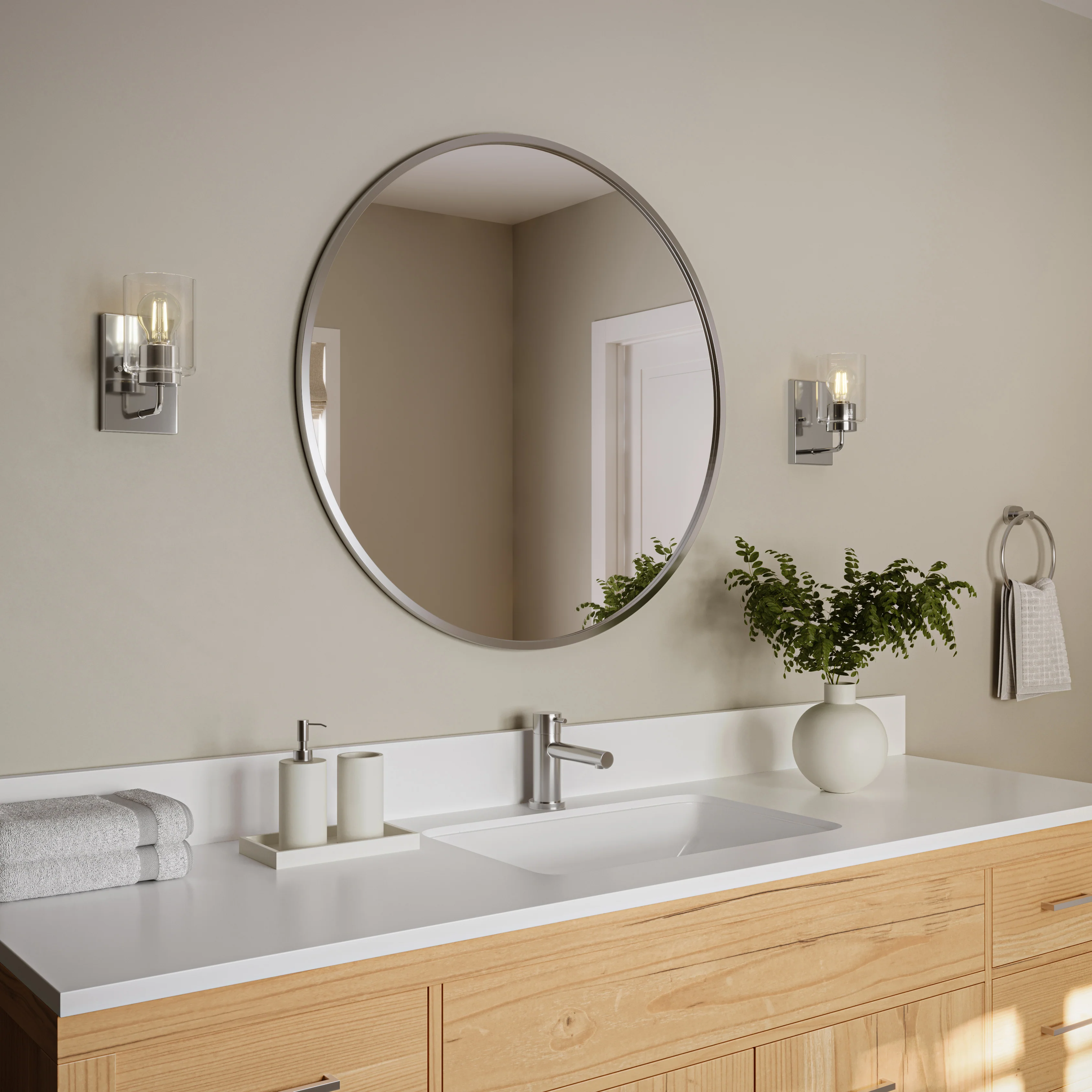 Merry 1-Light Bathroom Vanity Light with Clear Glass Shade - Image 11