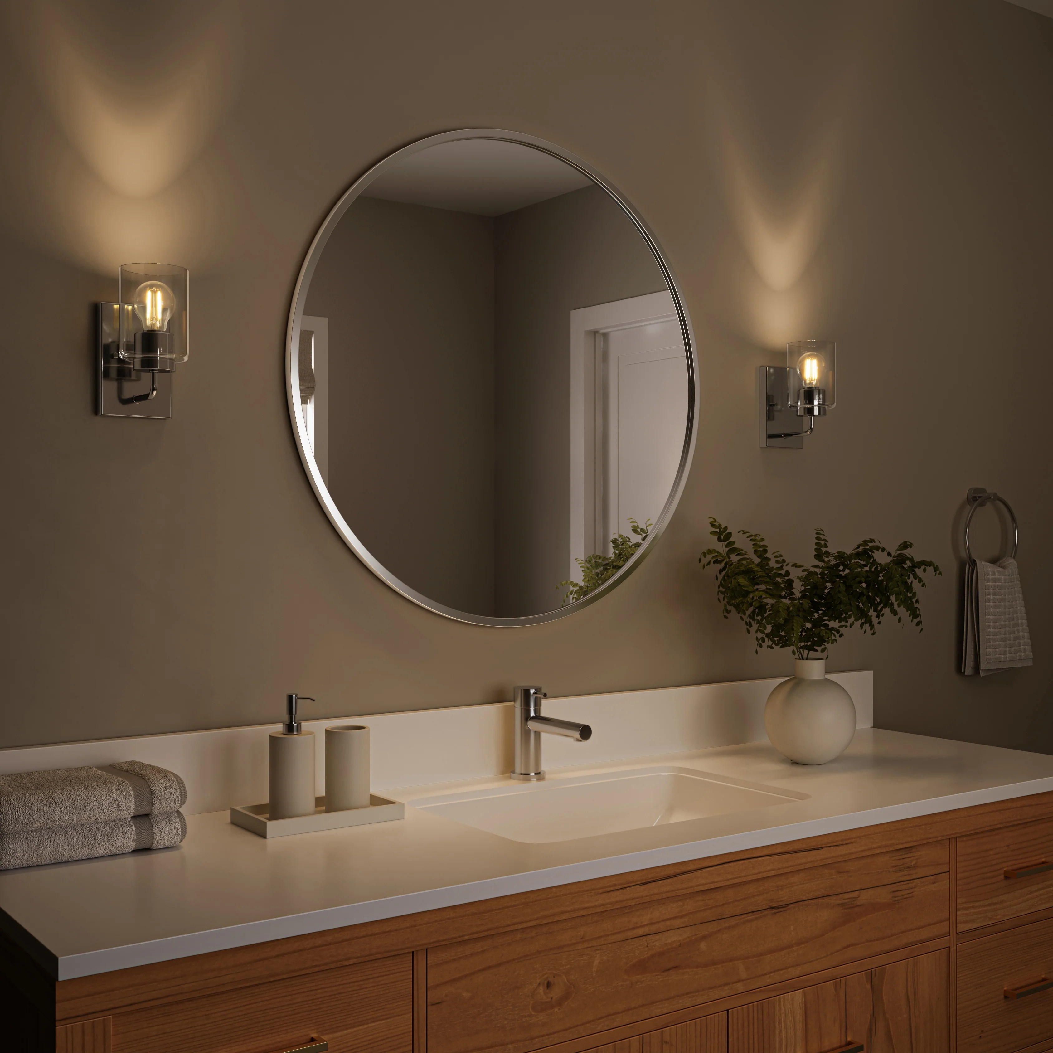 Merry 1-Light Bathroom Vanity Light with Clear Glass Shade - Image 13