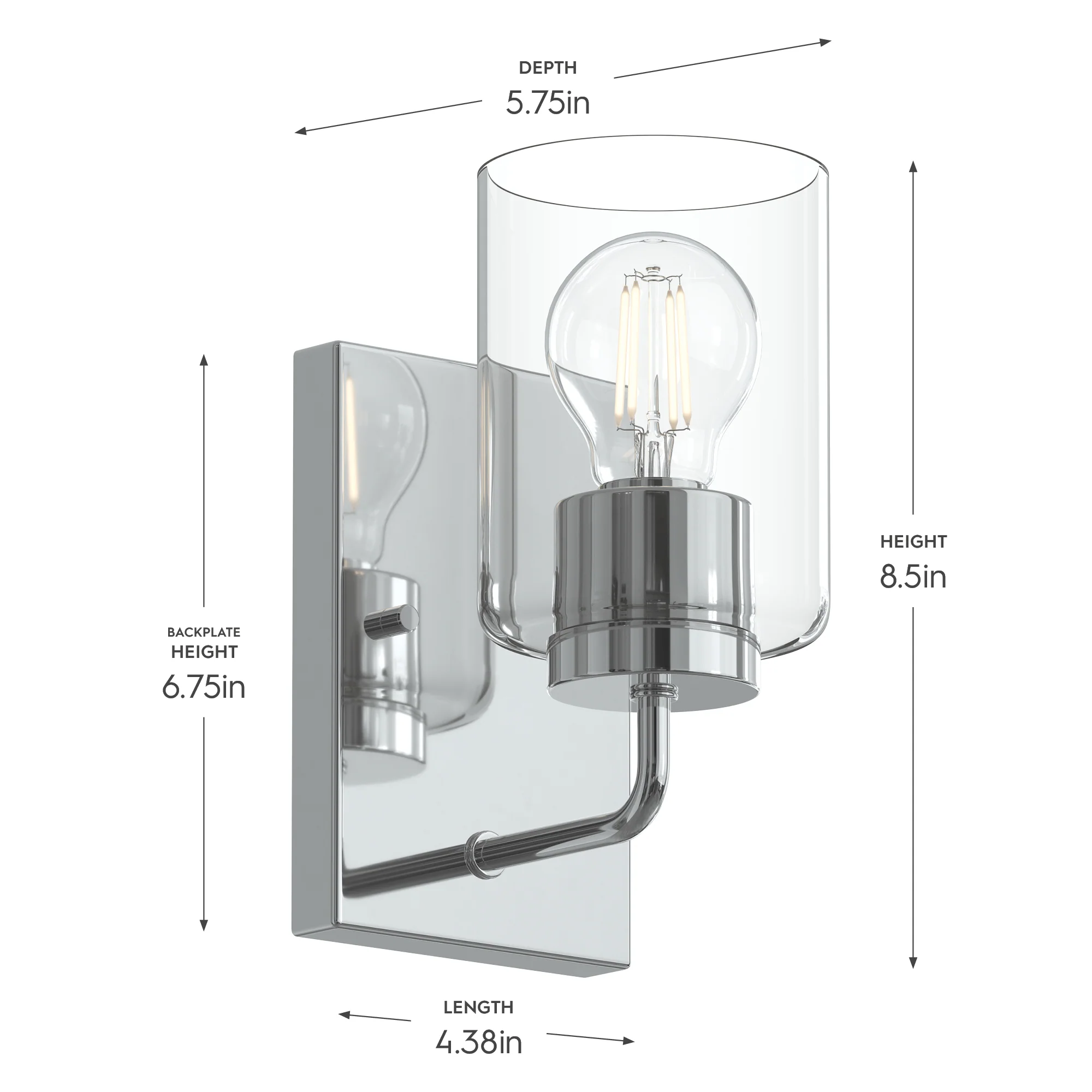 Merry 1-Light Bathroom Vanity Light with Clear Glass Shade - Image 14