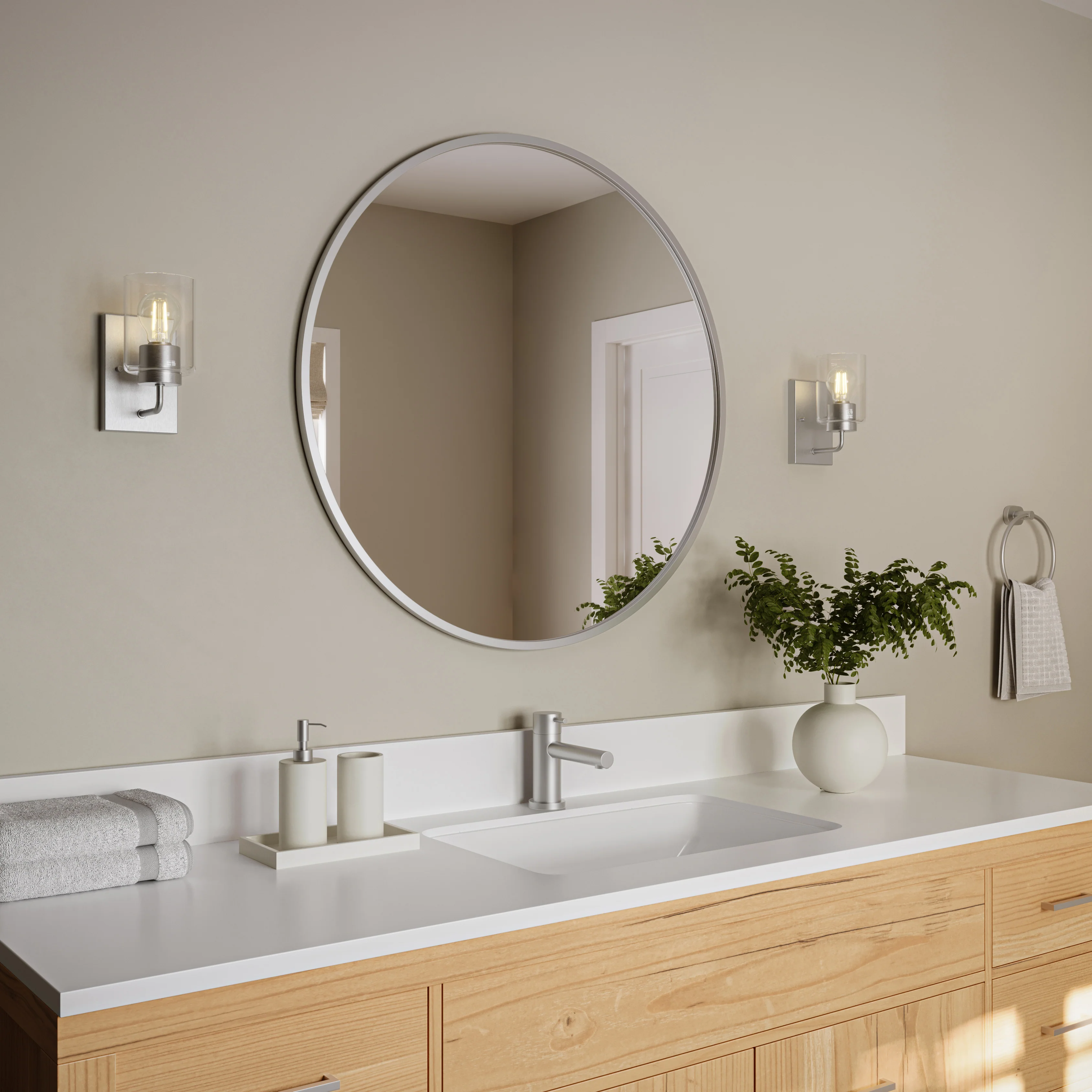 Merry 1-Light Bathroom Vanity Light with Clear Glass Shade - Image 2