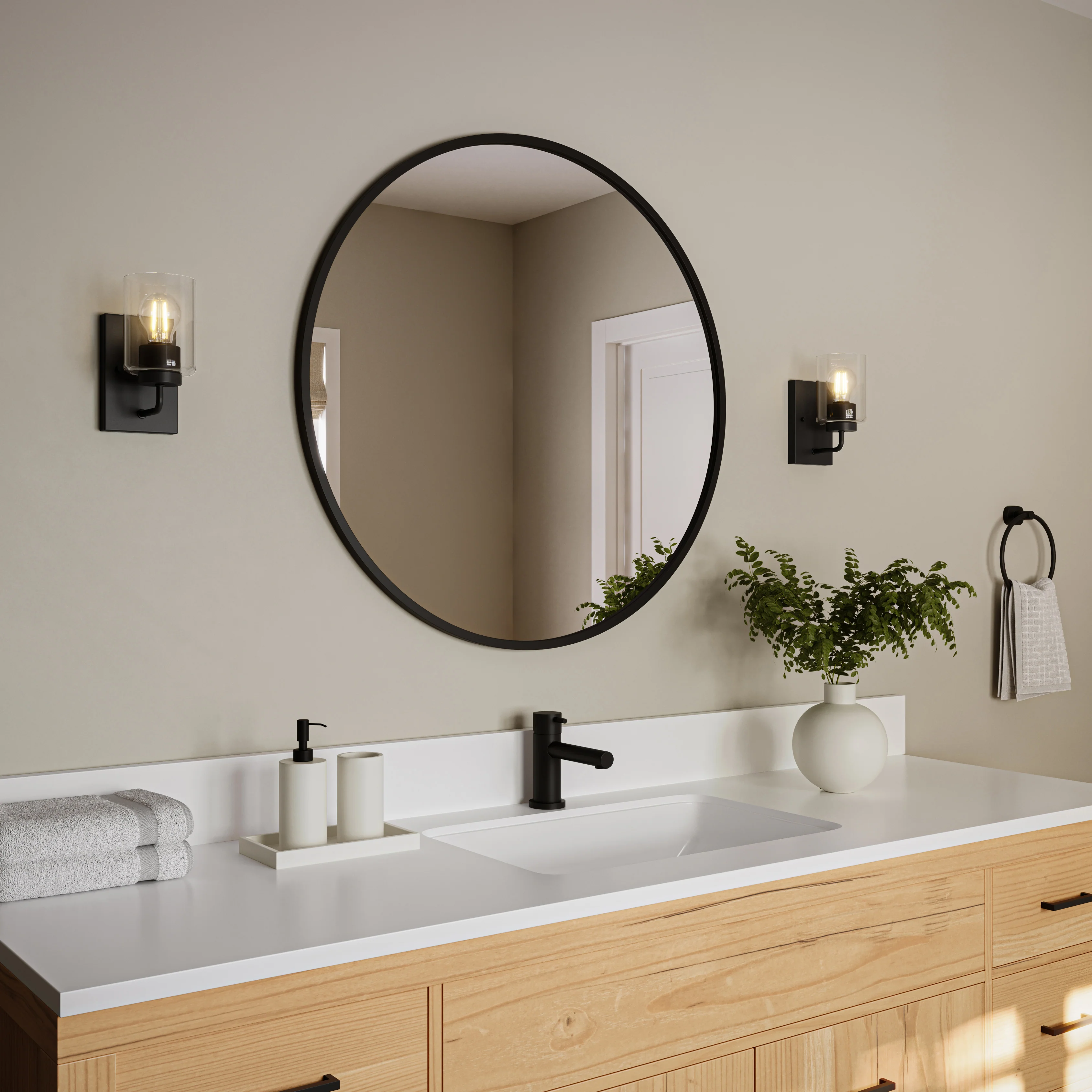 Merry 1-Light Bathroom Vanity Light with Clear Glass Shade - Image 20