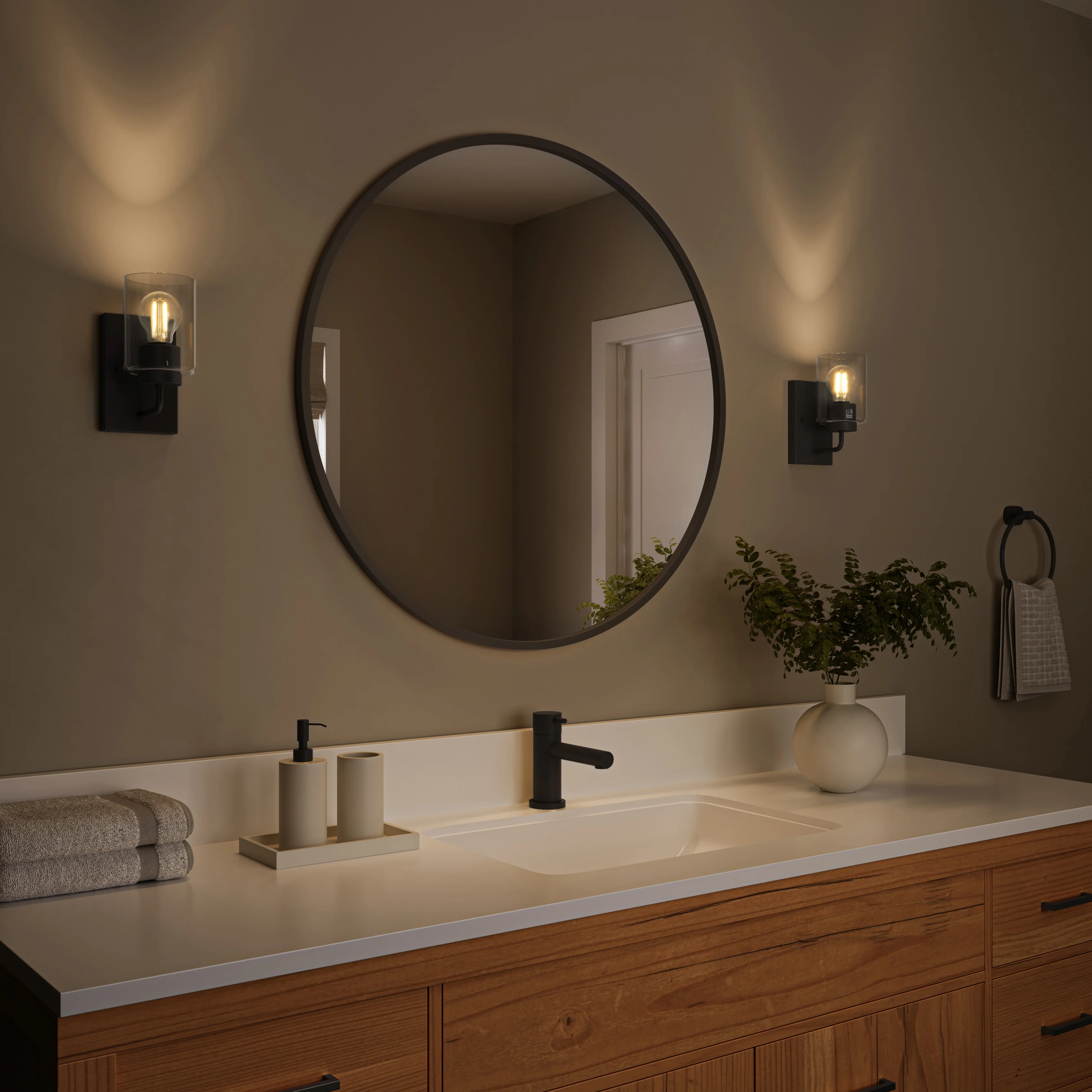 Merry 1-Light Bathroom Vanity Light with Clear Glass Shade - Image 22
