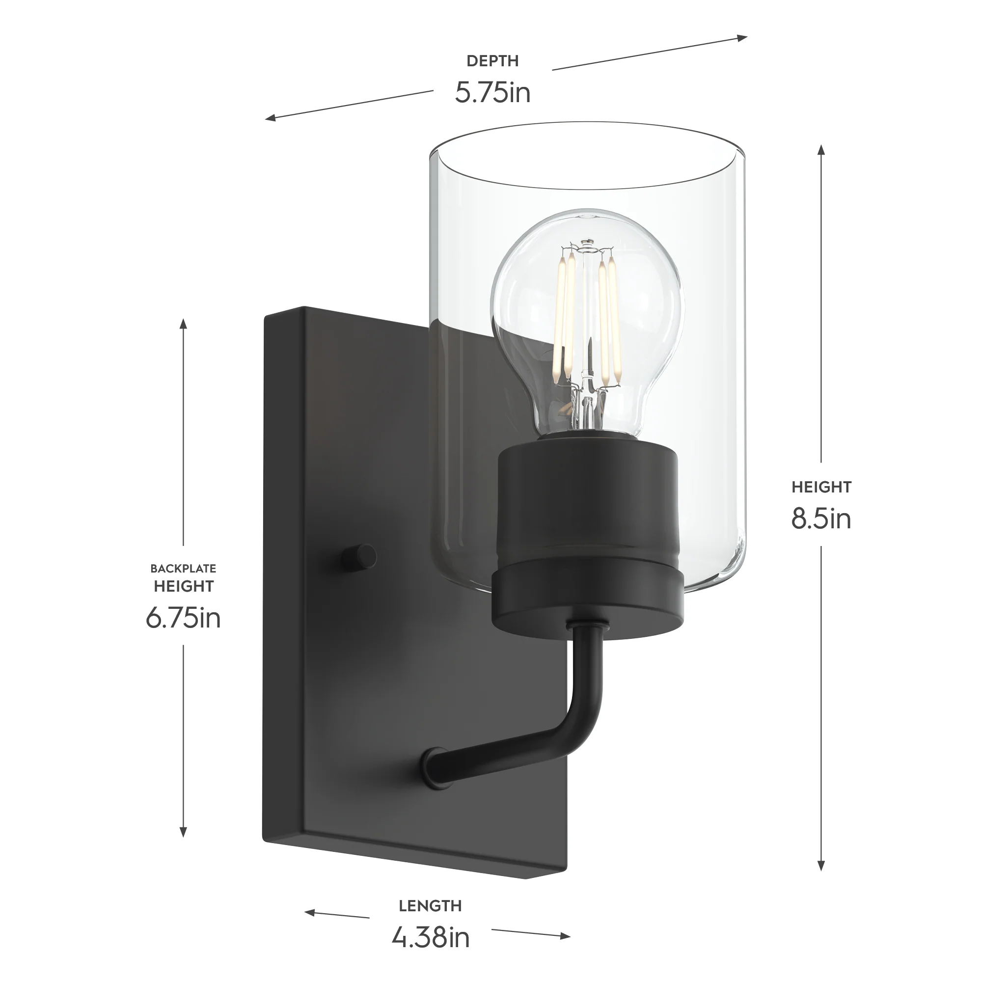 Merry 1-Light Bathroom Vanity Light with Clear Glass Shade - Image 23
