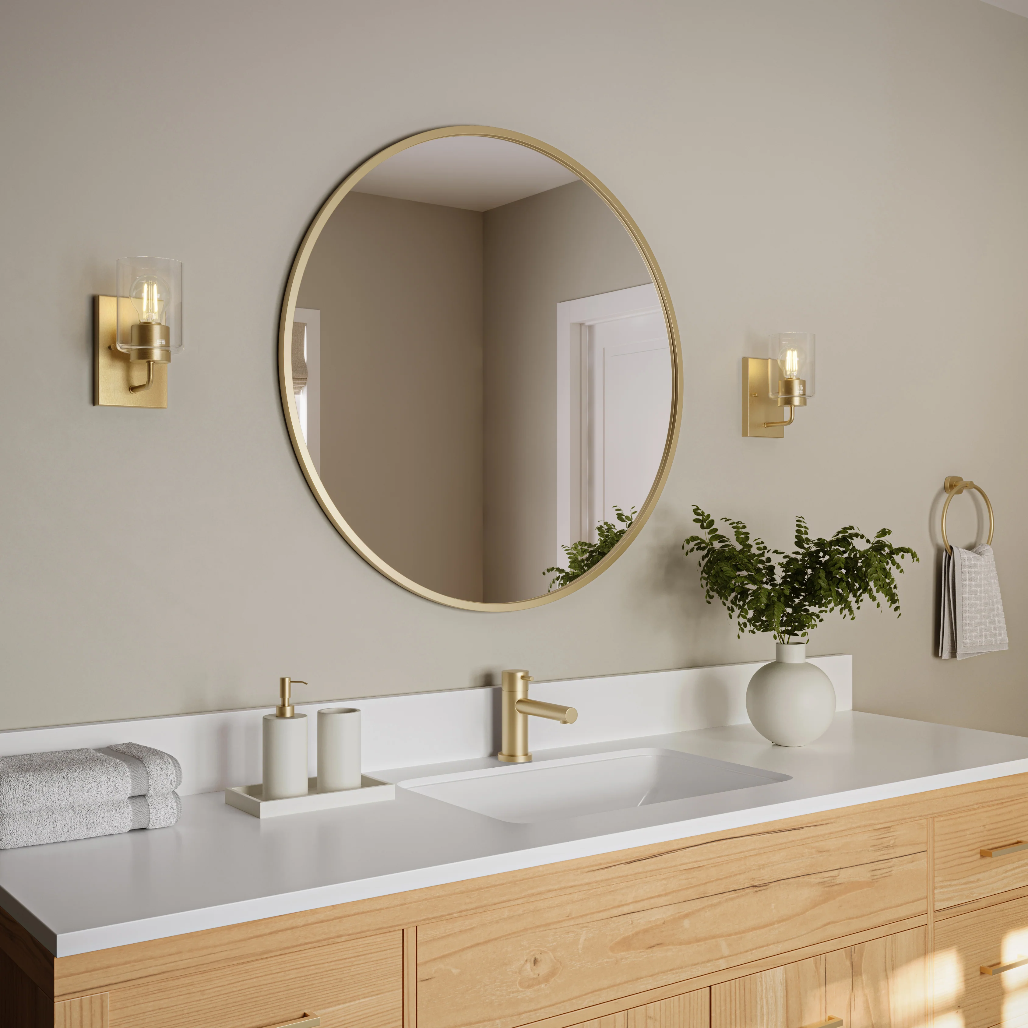Merry 1-Light Bathroom Vanity Light with Clear Glass Shade - Image 29