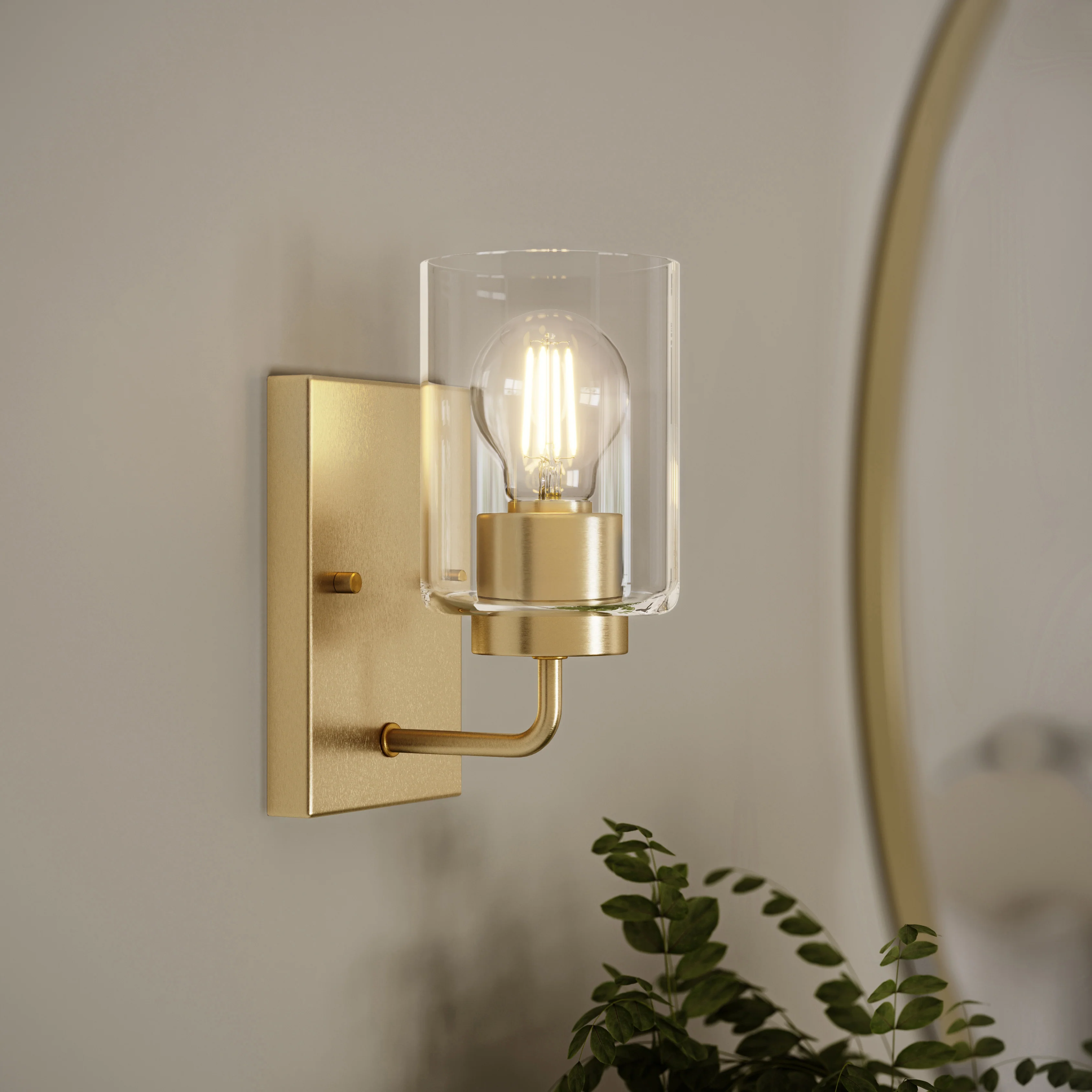 Merry 1-Light Bathroom Vanity Light with Clear Glass Shade - Image 30