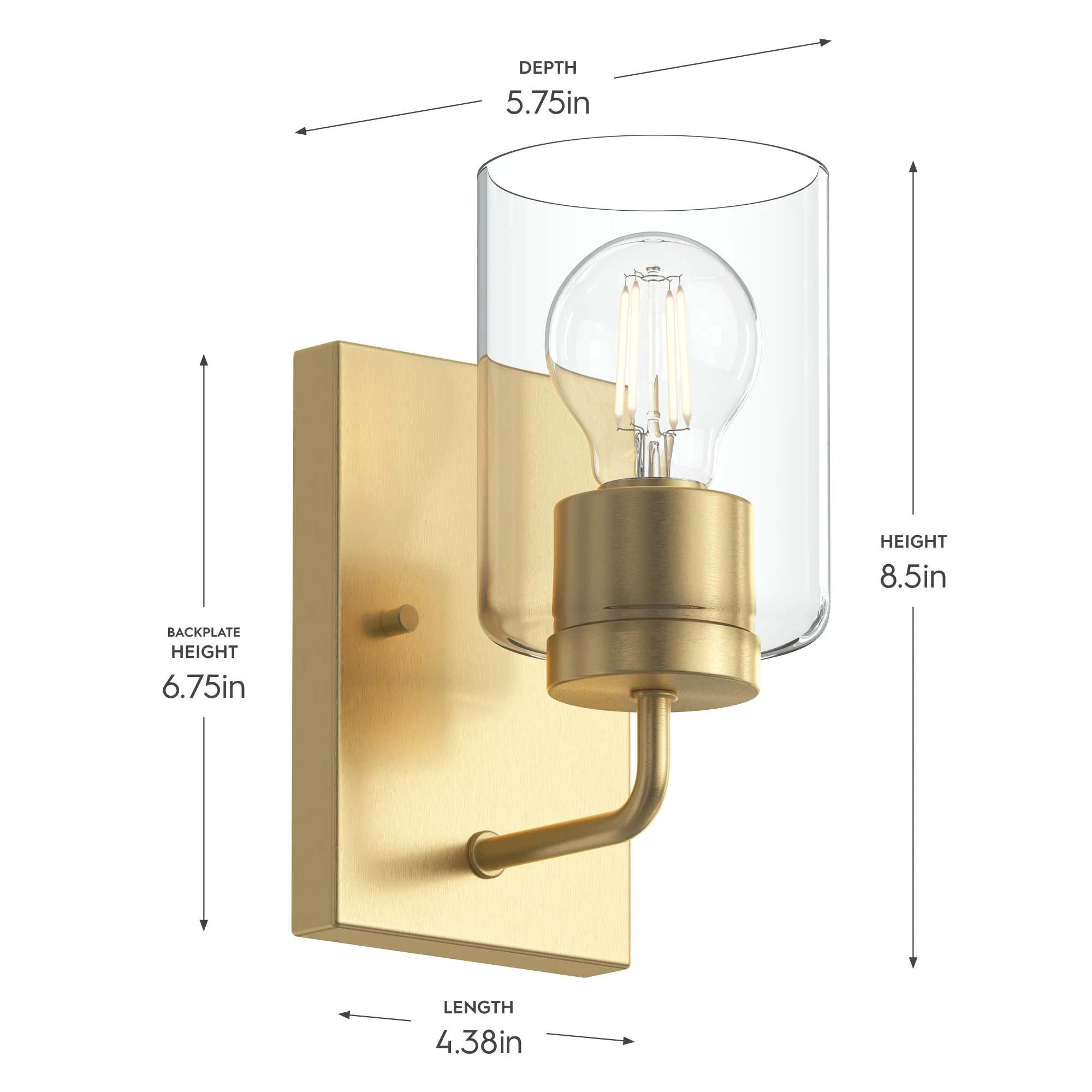 Merry 1-Light Bathroom Vanity Light with Clear Glass Shade - Image 32