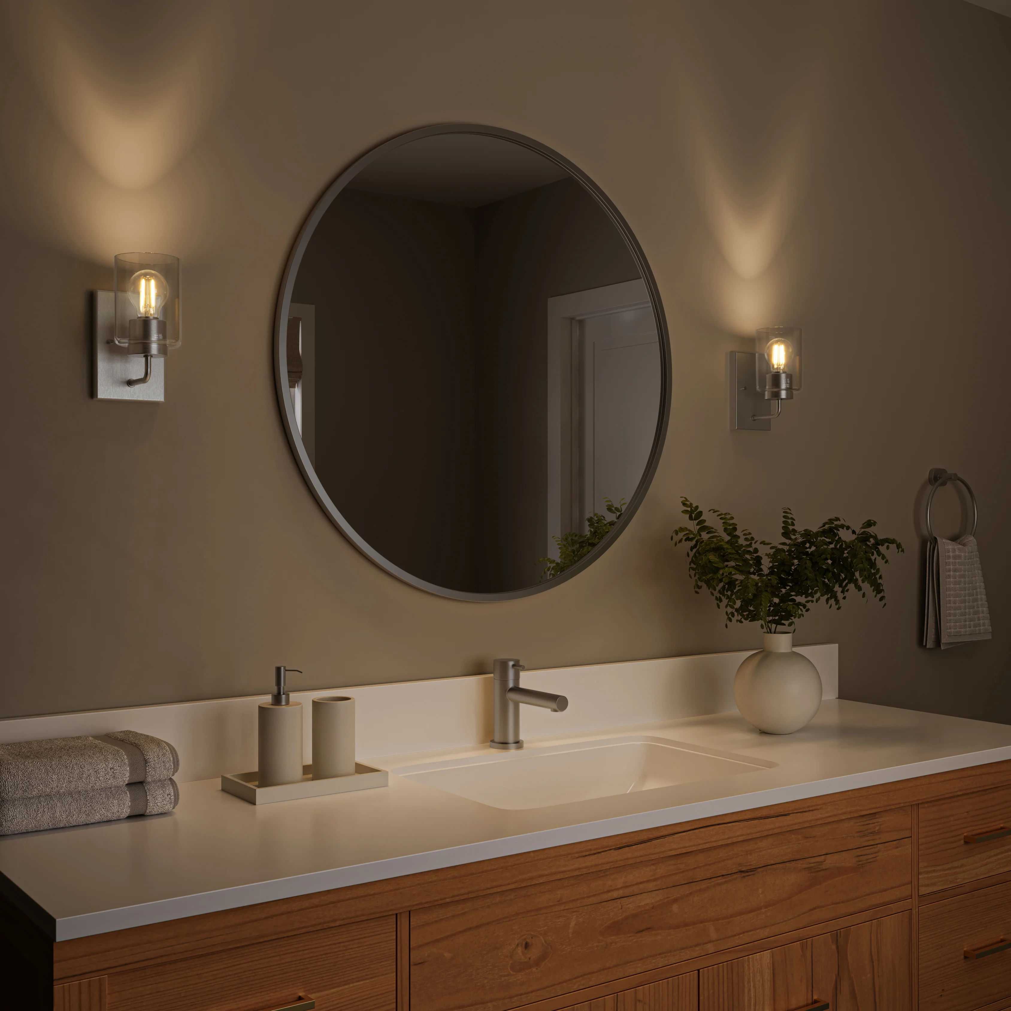 Merry 1-Light Bathroom Vanity Light with Clear Glass Shade - Image 4