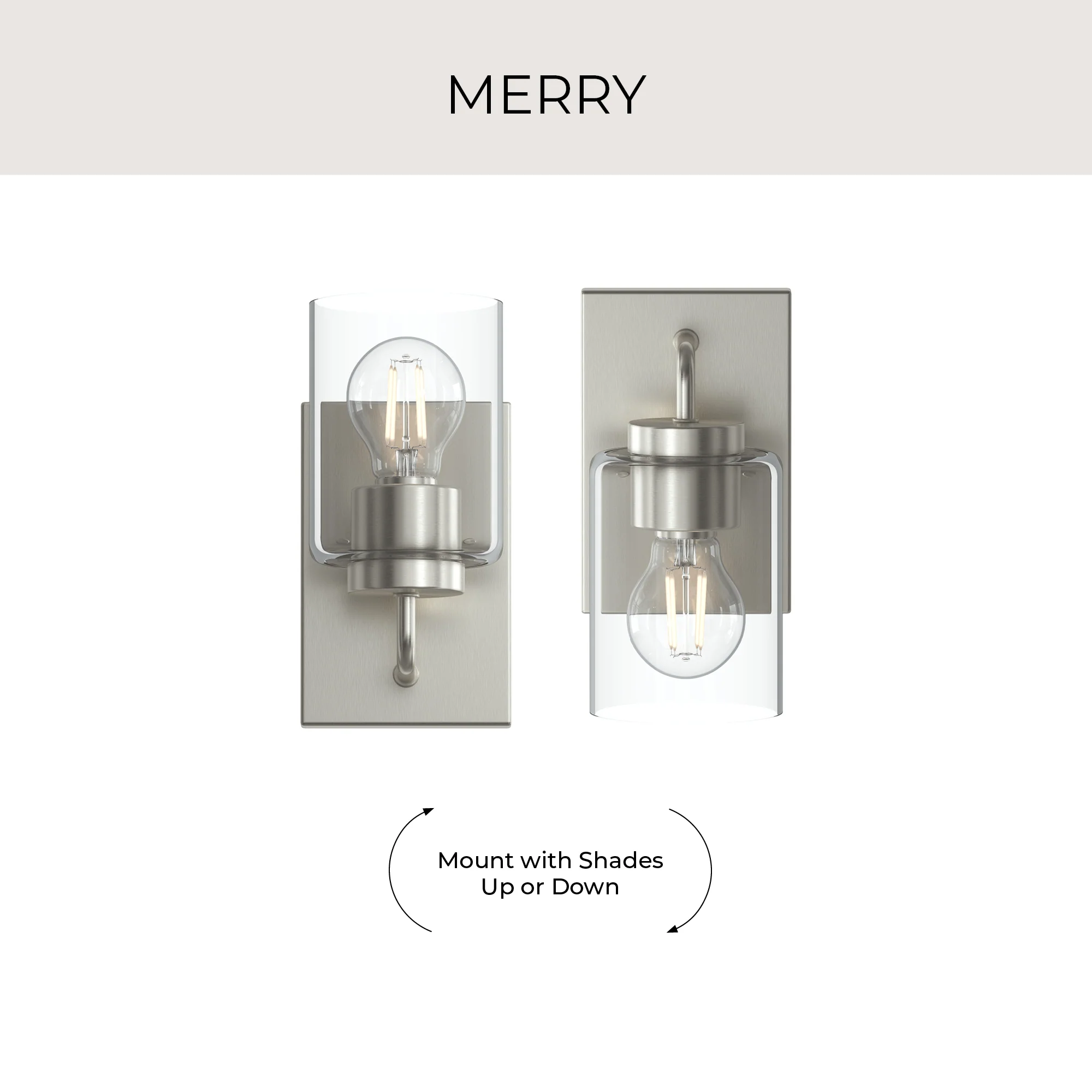 Merry 1-Light Bathroom Vanity Light with Clear Glass Shade - Image 9