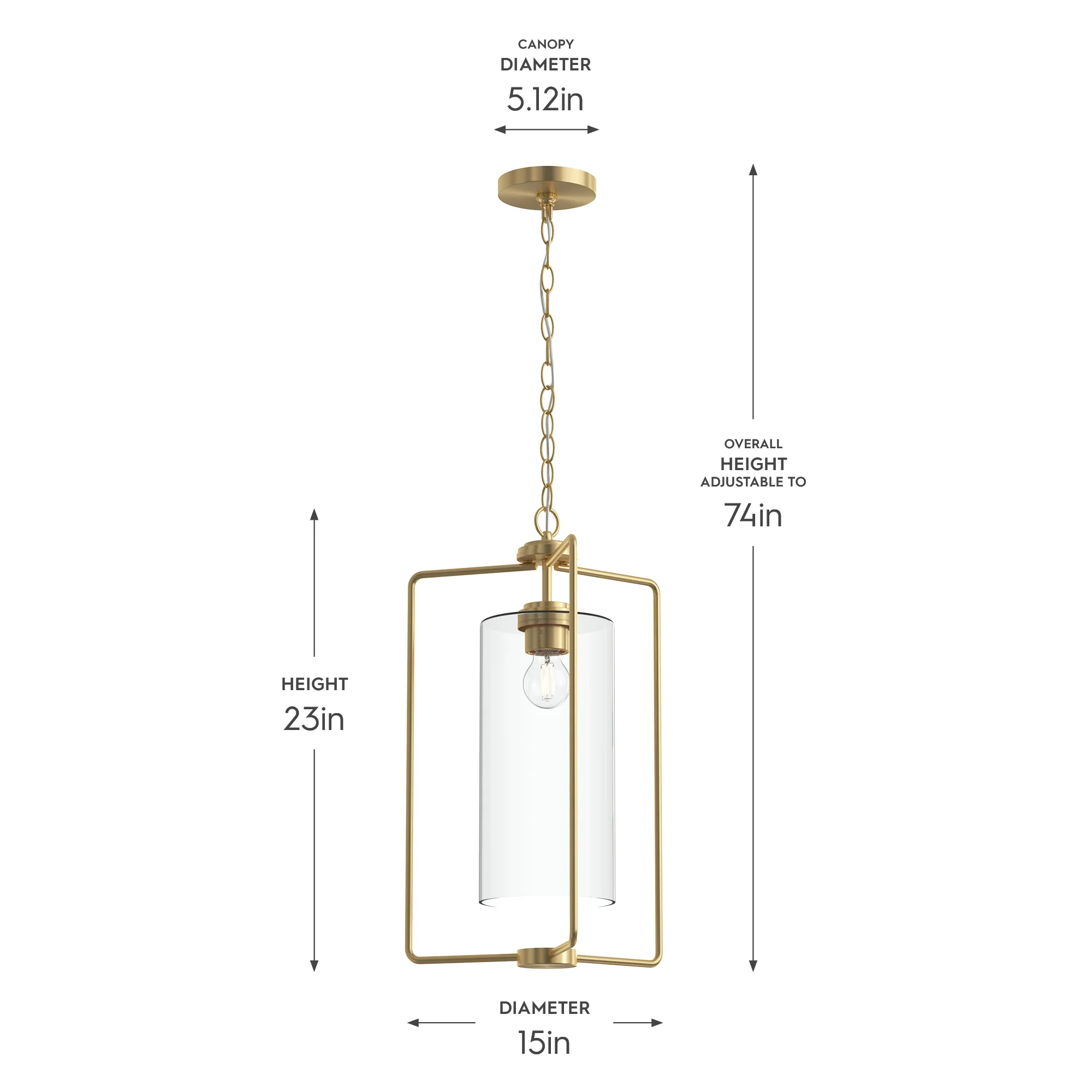 Merry 1-Light Foyer Pendant Light with Clear Glass Shade - Image 11