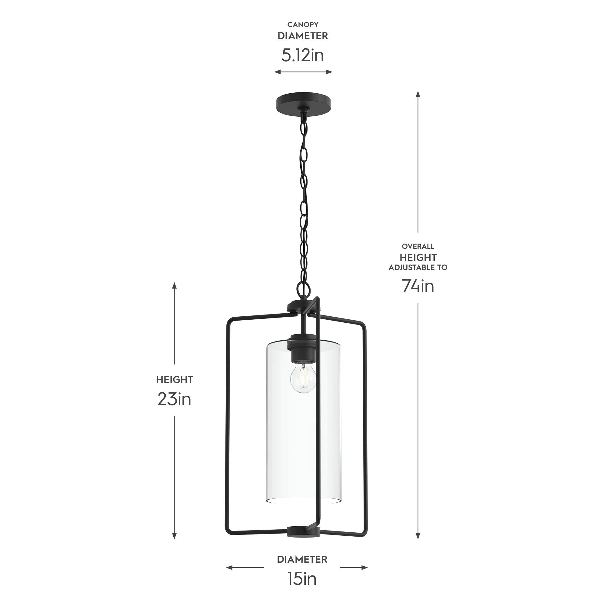 Merry 1-Light Foyer Pendant Light with Clear Glass Shade - Image 5