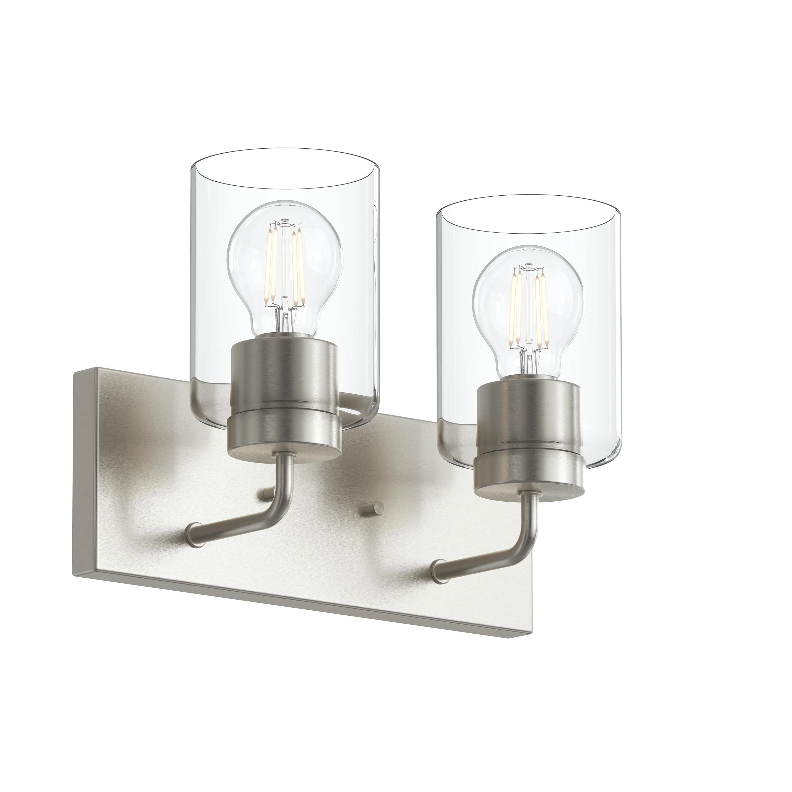 Merry 2-Light Bathroom Vanity Light with Clear Glass Shades
