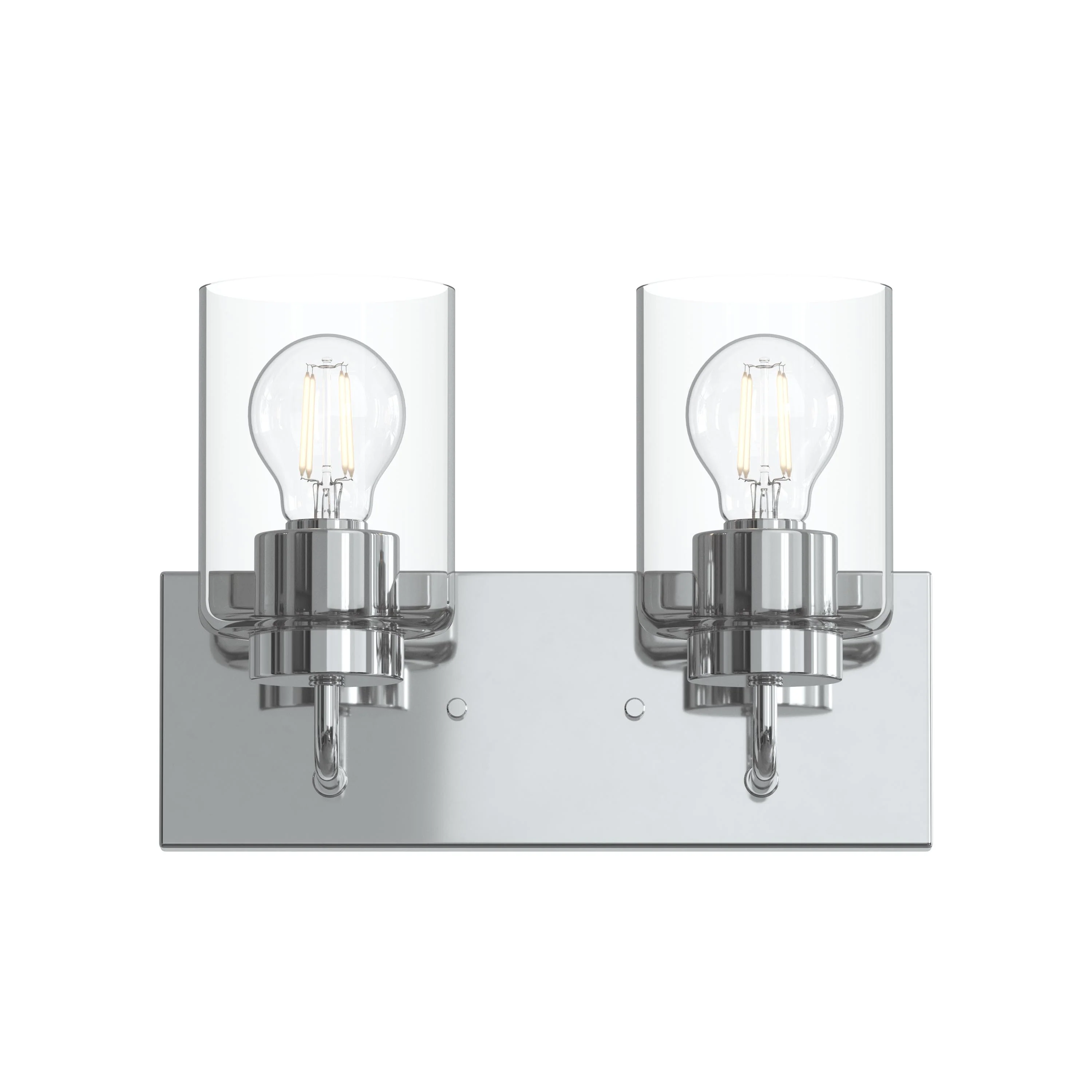 Merry 2-Light Bathroom Vanity Light with Clear Glass Shades - Image 15