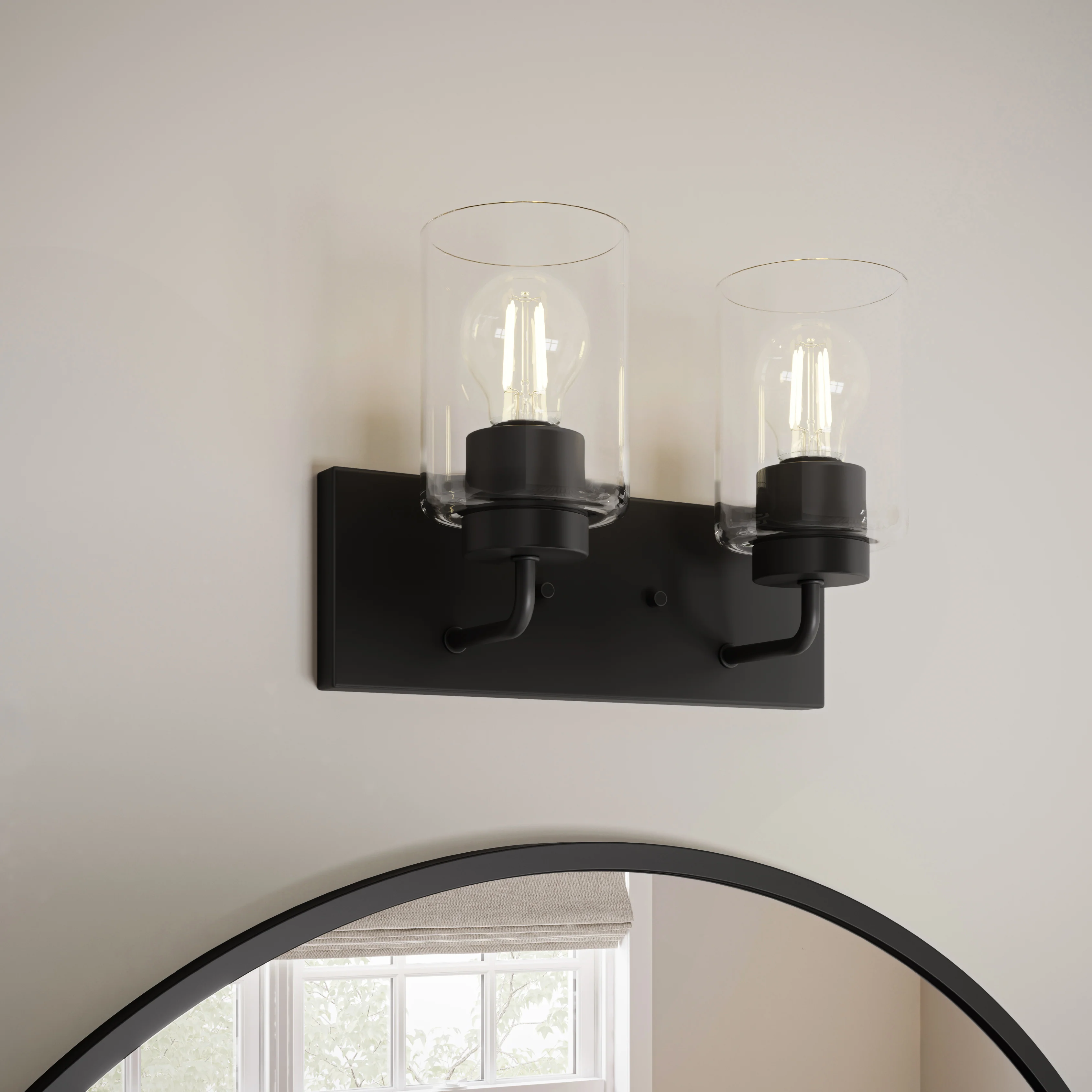Merry 2-Light Bathroom Vanity Light with Clear Glass Shades - Image 21