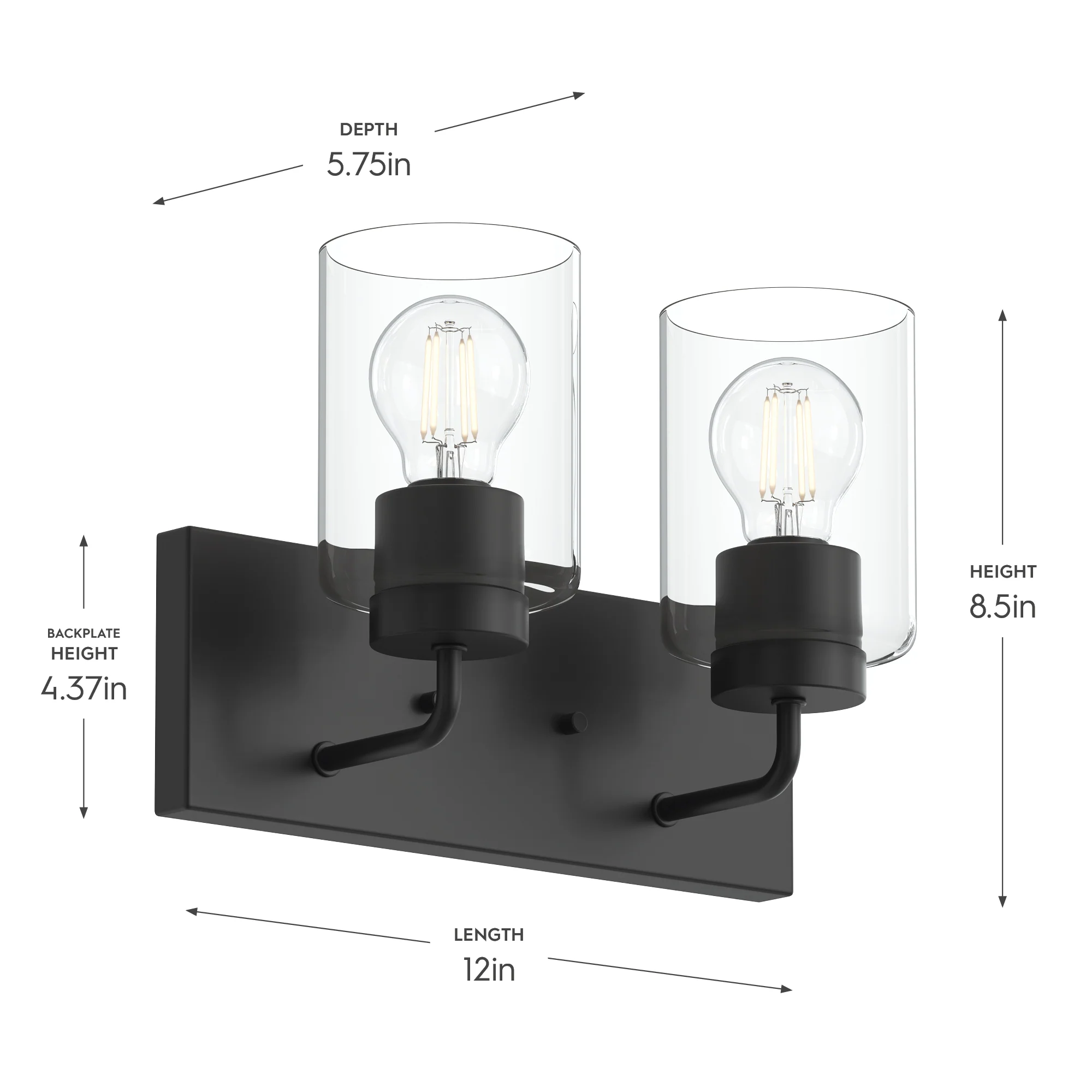 Merry 2-Light Bathroom Vanity Light with Clear Glass Shades - Image 23