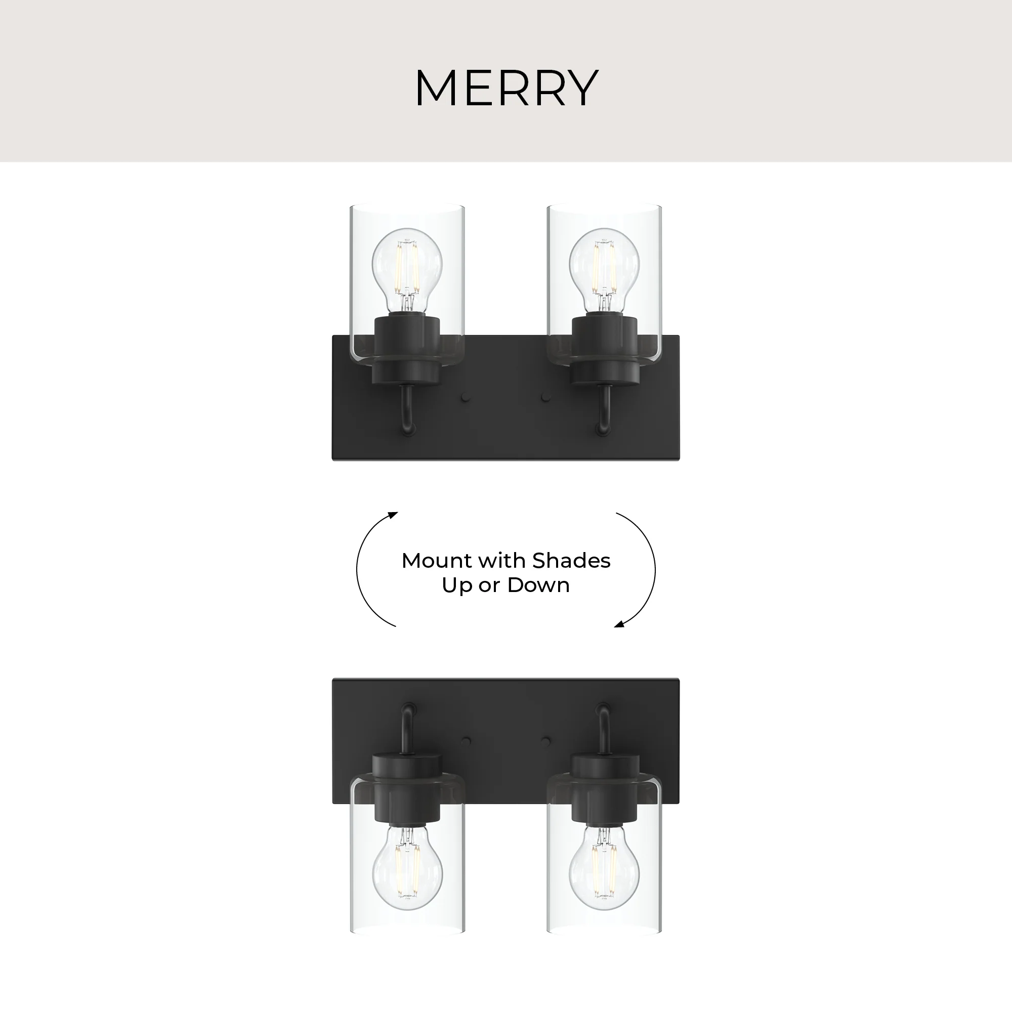 Merry 2-Light Bathroom Vanity Light with Clear Glass Shades - Image 28