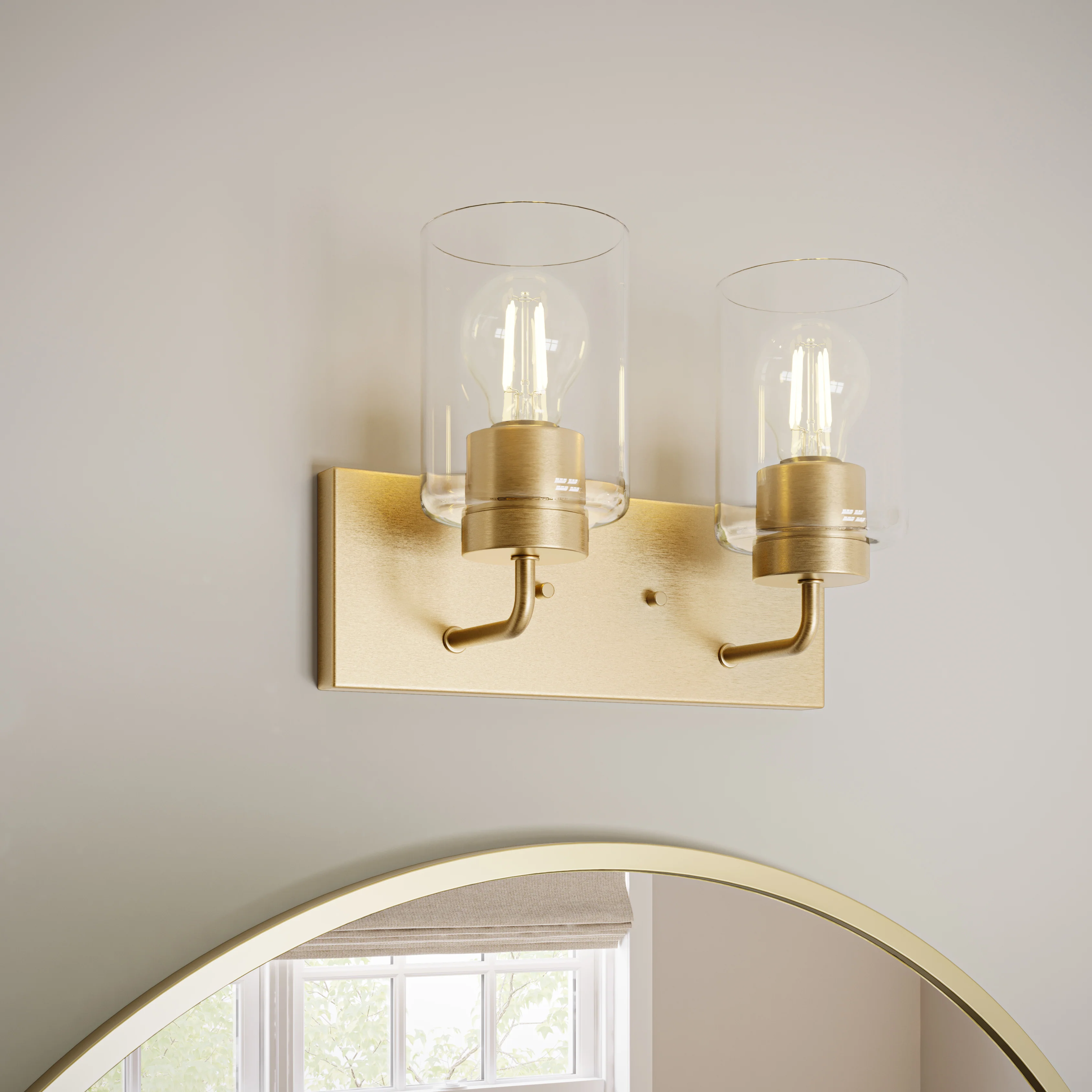 Merry 2-Light Bathroom Vanity Light with Clear Glass Shades - Image 30