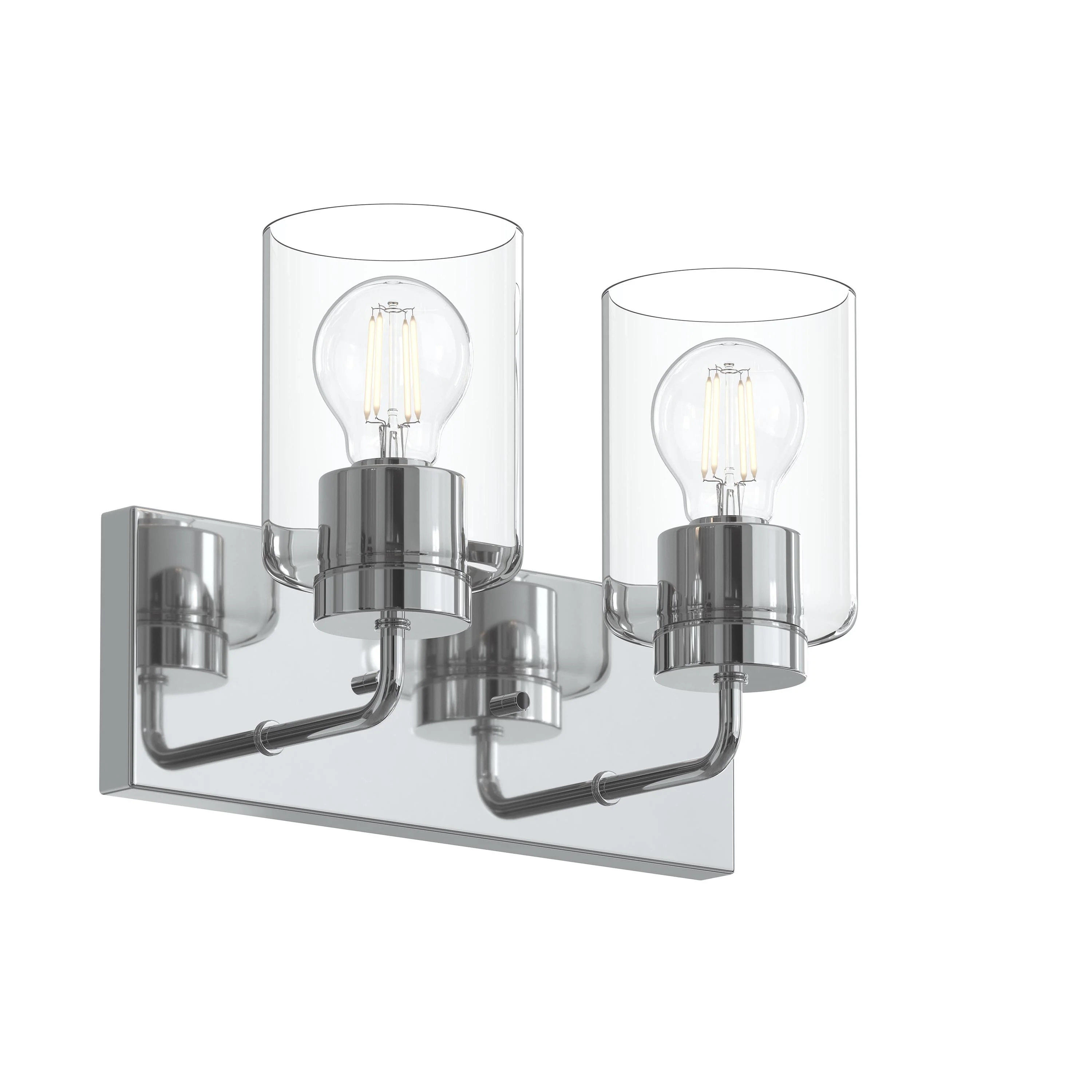 Merry 2-Light Bathroom Vanity Light with Clear Glass Shades - Image 8