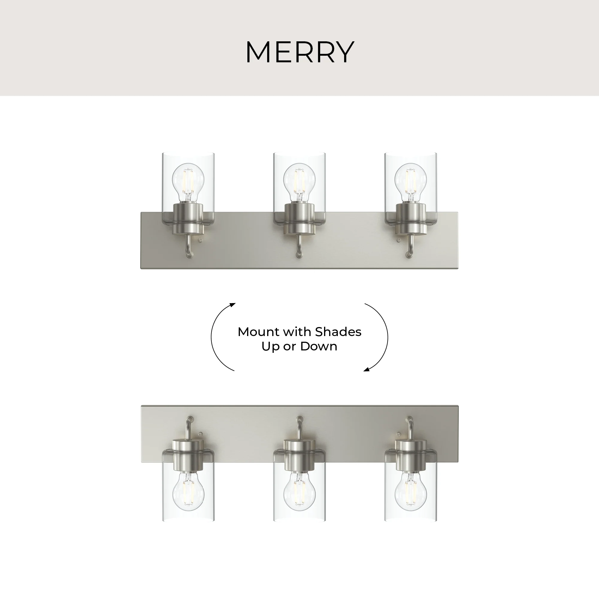 Merry 3-Light Bathroom Vanity Light with Clear Glass Shades - Image 26