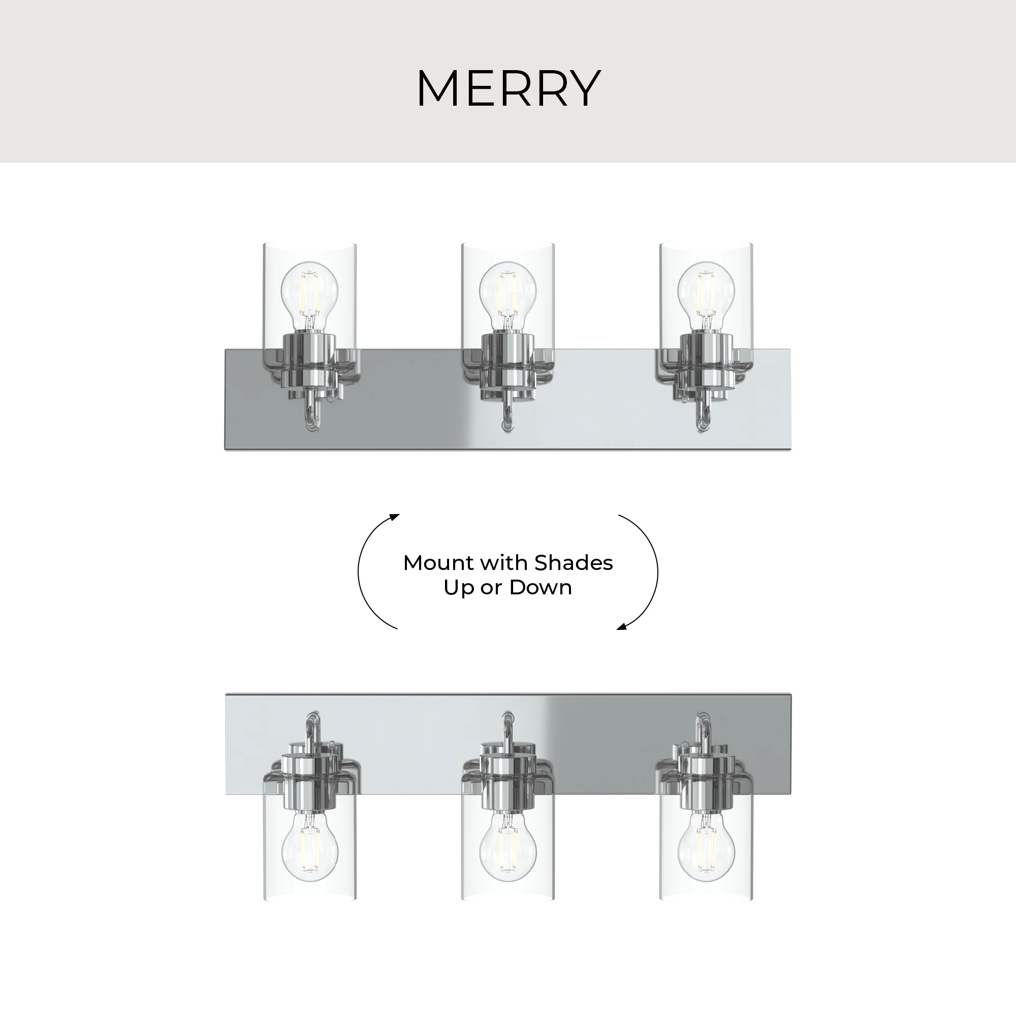 Merry 3-Light Bathroom Vanity Light with Clear Glass Shades - Image 9