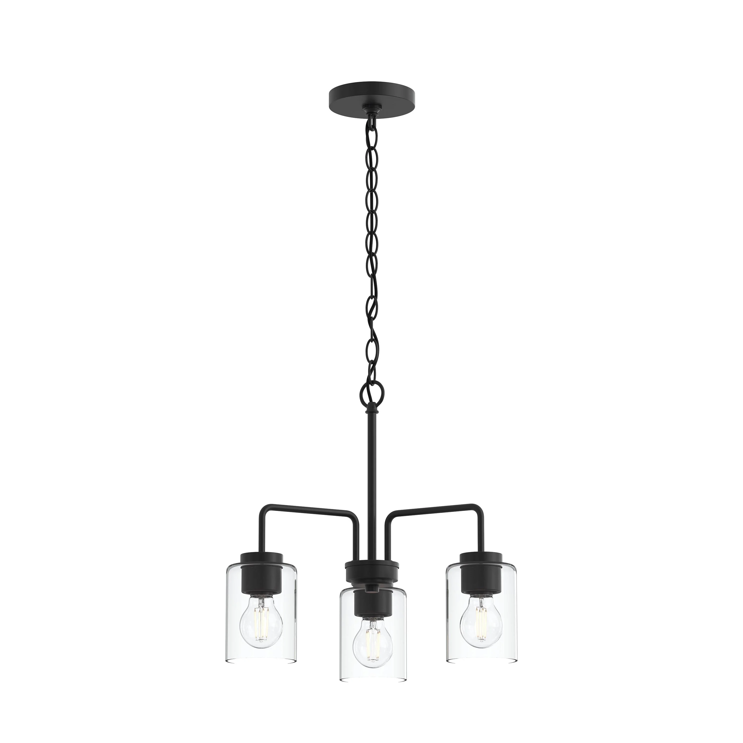 Merry 3-Light Chandelier with Clear Glass Shades - Image 4