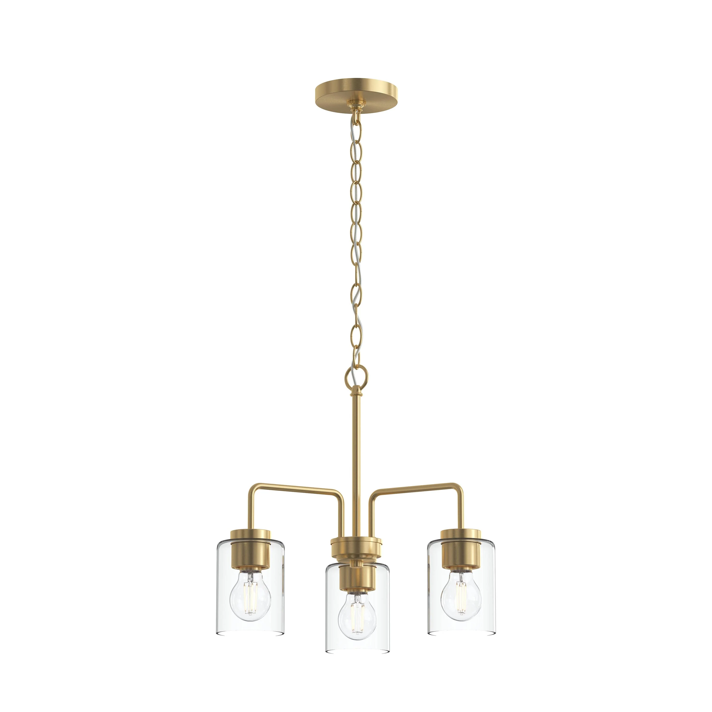 Merry 3-Light Chandelier with Clear Glass Shades - Image 7