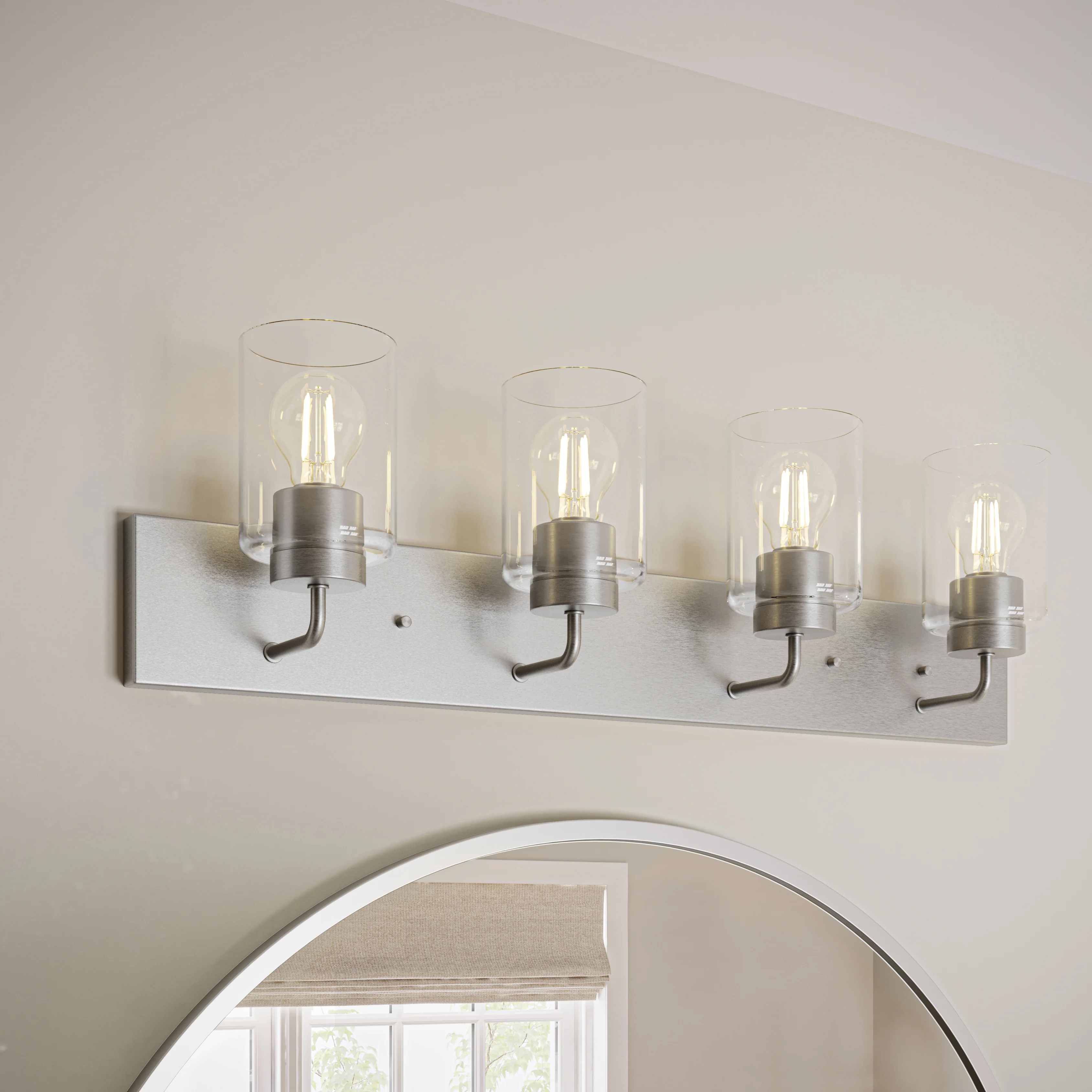 Merry 4-Light Bathroom Vanity Light with Clear Glass Shades - Image 10