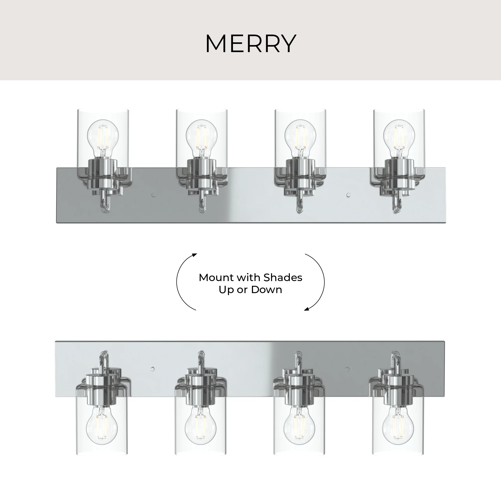 Merry 4-Light Bathroom Vanity Light with Clear Glass Shades - Image 15