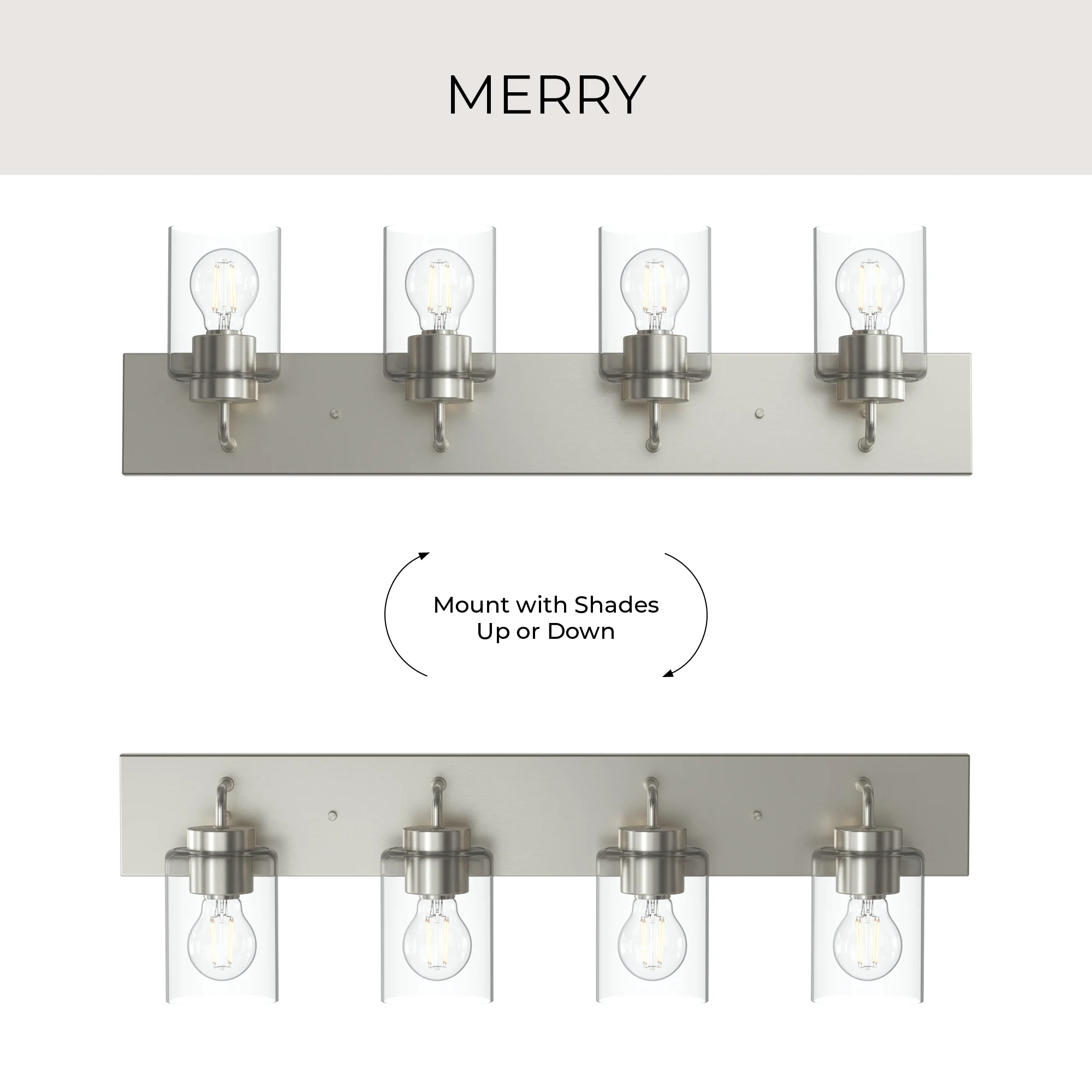 Merry 4-Light Bathroom Vanity Light with Clear Glass Shades - Image 17