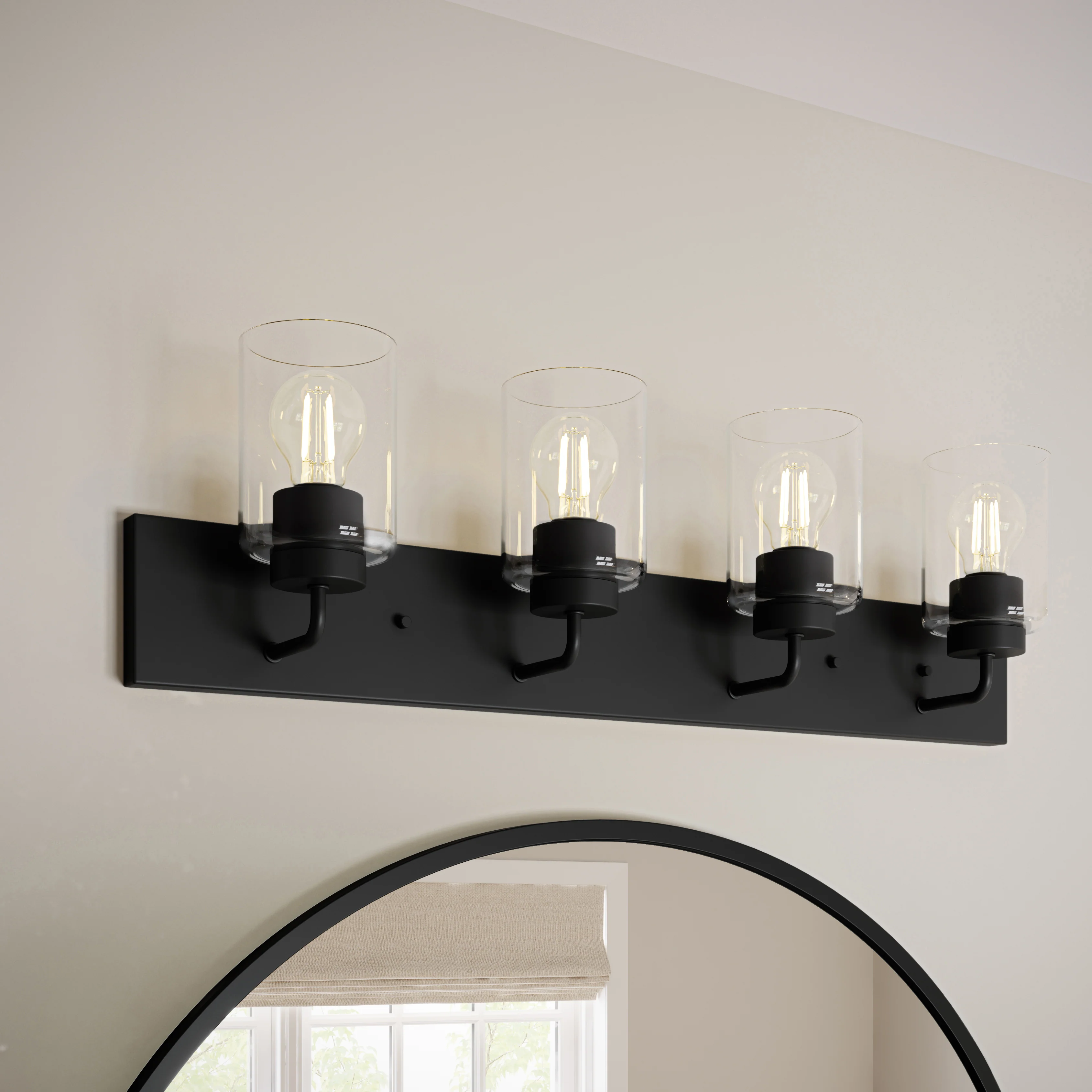 Merry 4-Light Bathroom Vanity Light with Clear Glass Shades - Image 18