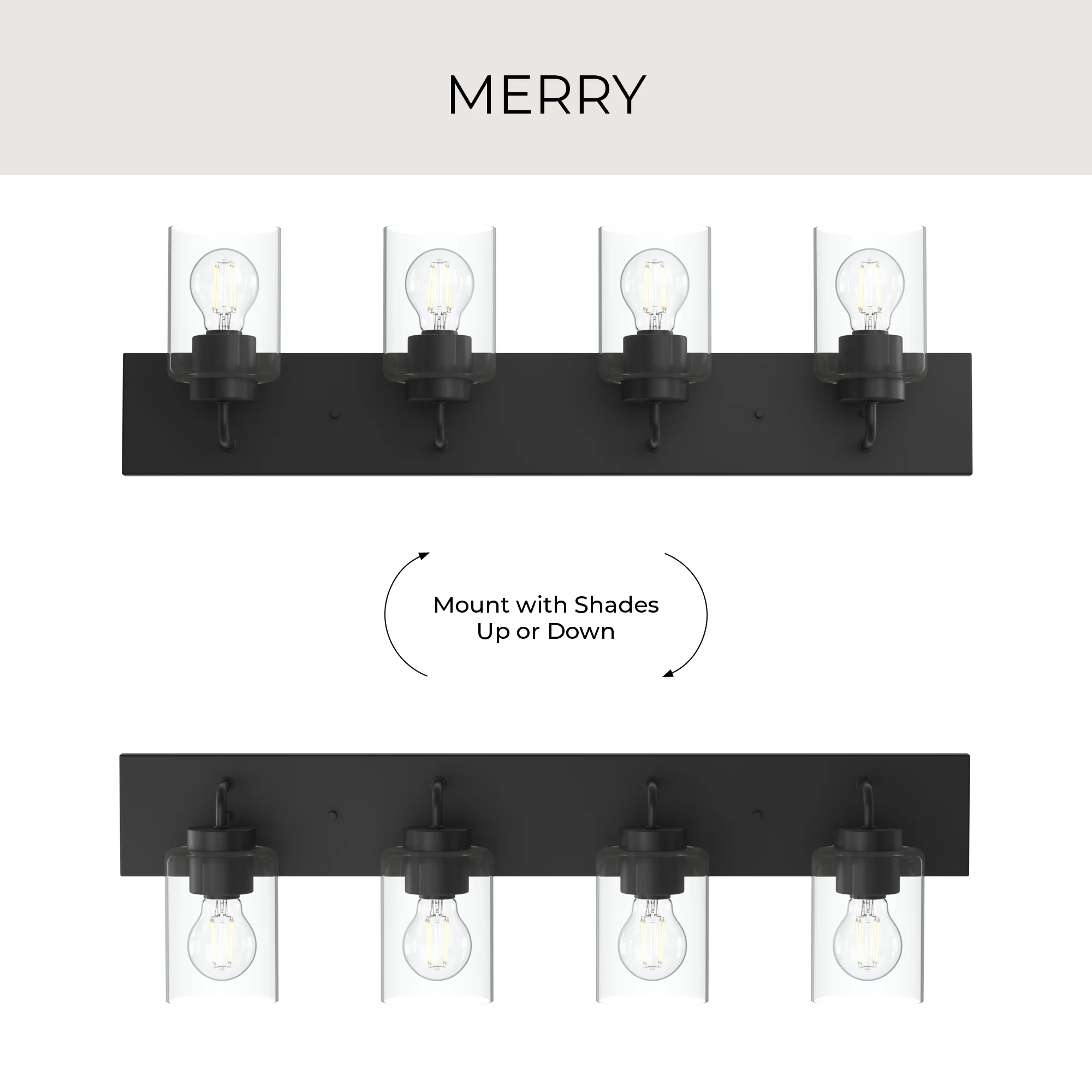 Merry 4-Light Bathroom Vanity Light with Clear Glass Shades - Image 22